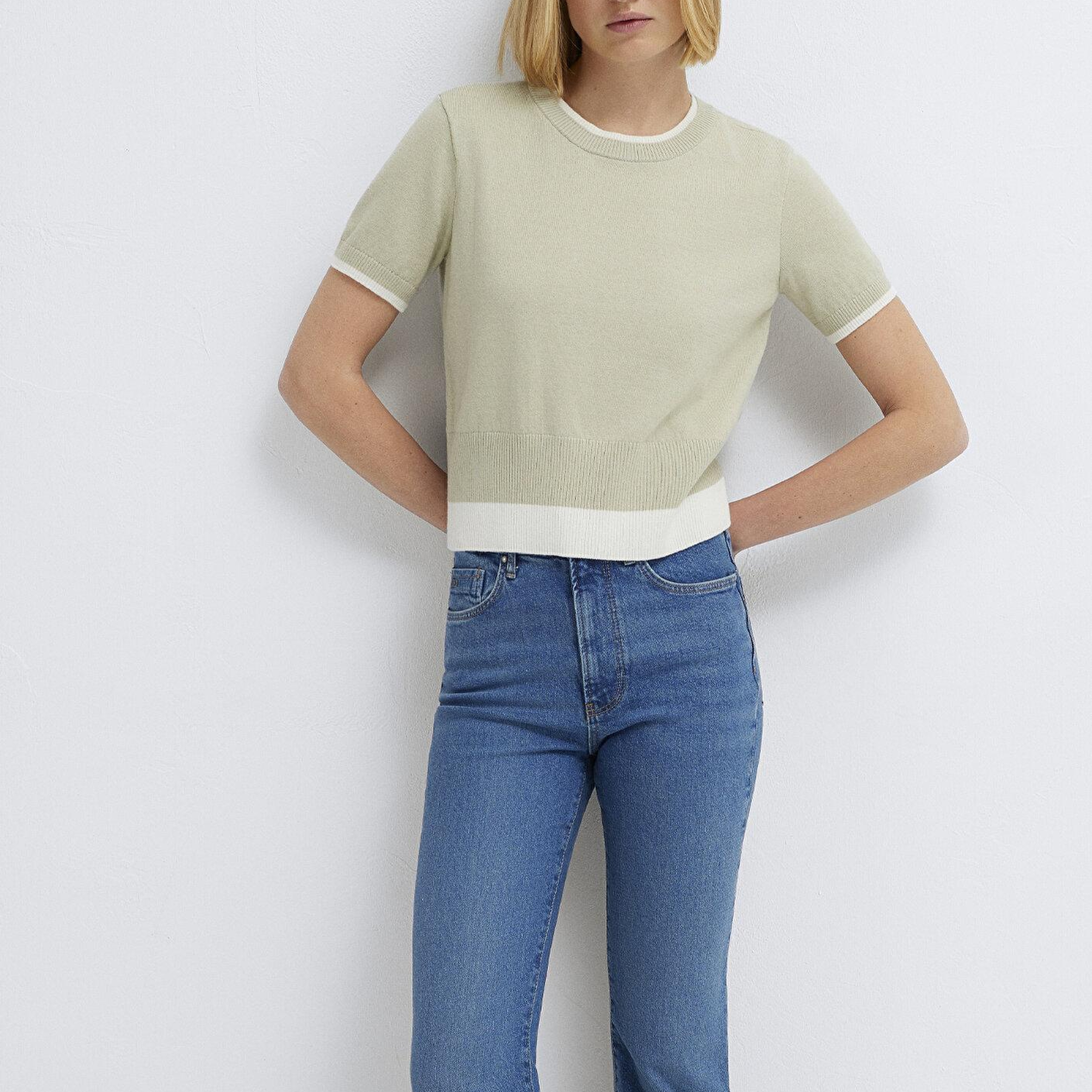 Mavi Yeşil Kazak Slim Fit / Dar Kesim 1710847-71677