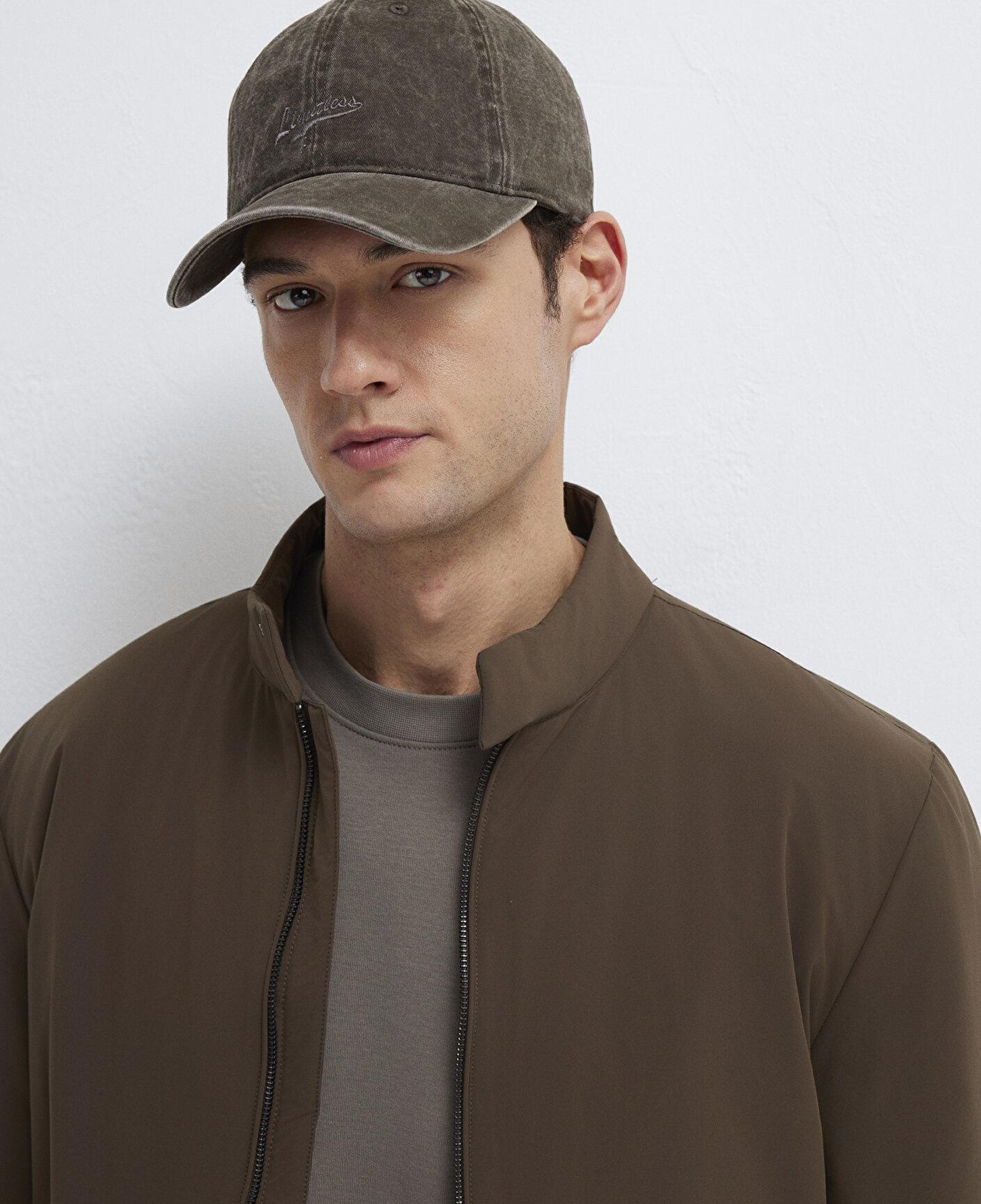 Mavi Nakışlı Kahverengi Şapka 0911884-29871