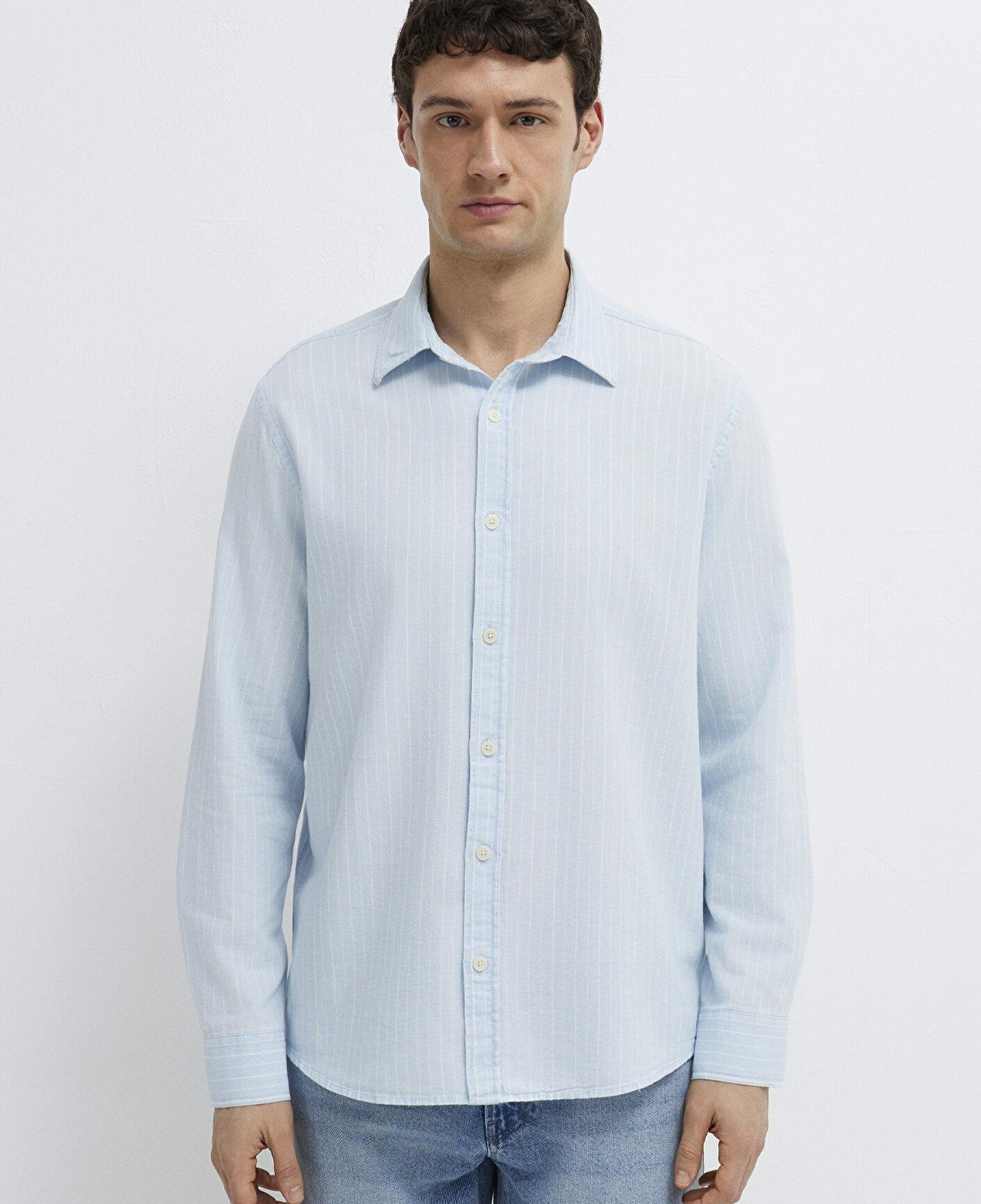Mavi Çizgili Gömlek Regular Fit / Normal Kesim 0211967-91540