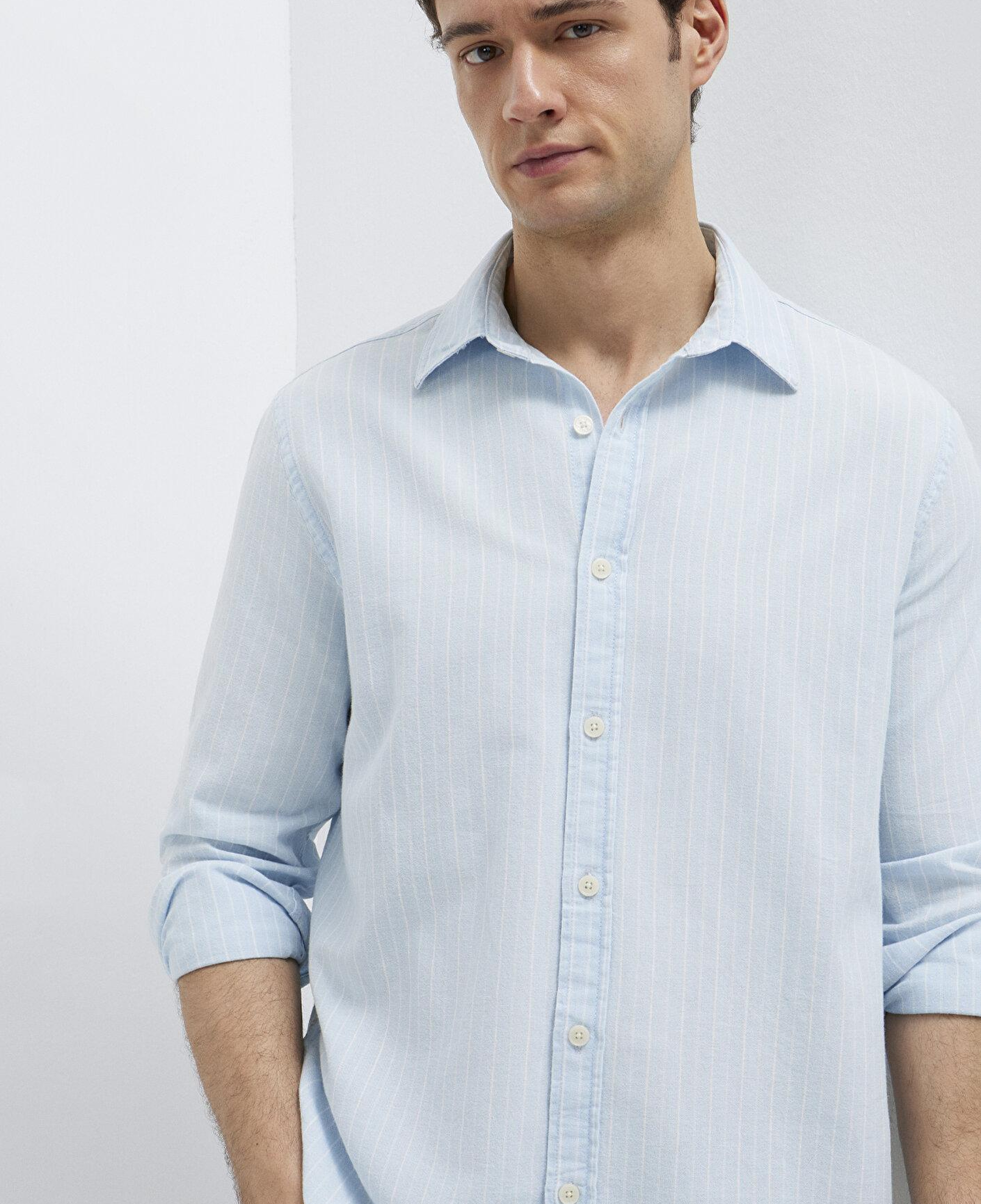 Mavi Çizgili Gömlek Regular Fit / Normal Kesim 0211967-91540
