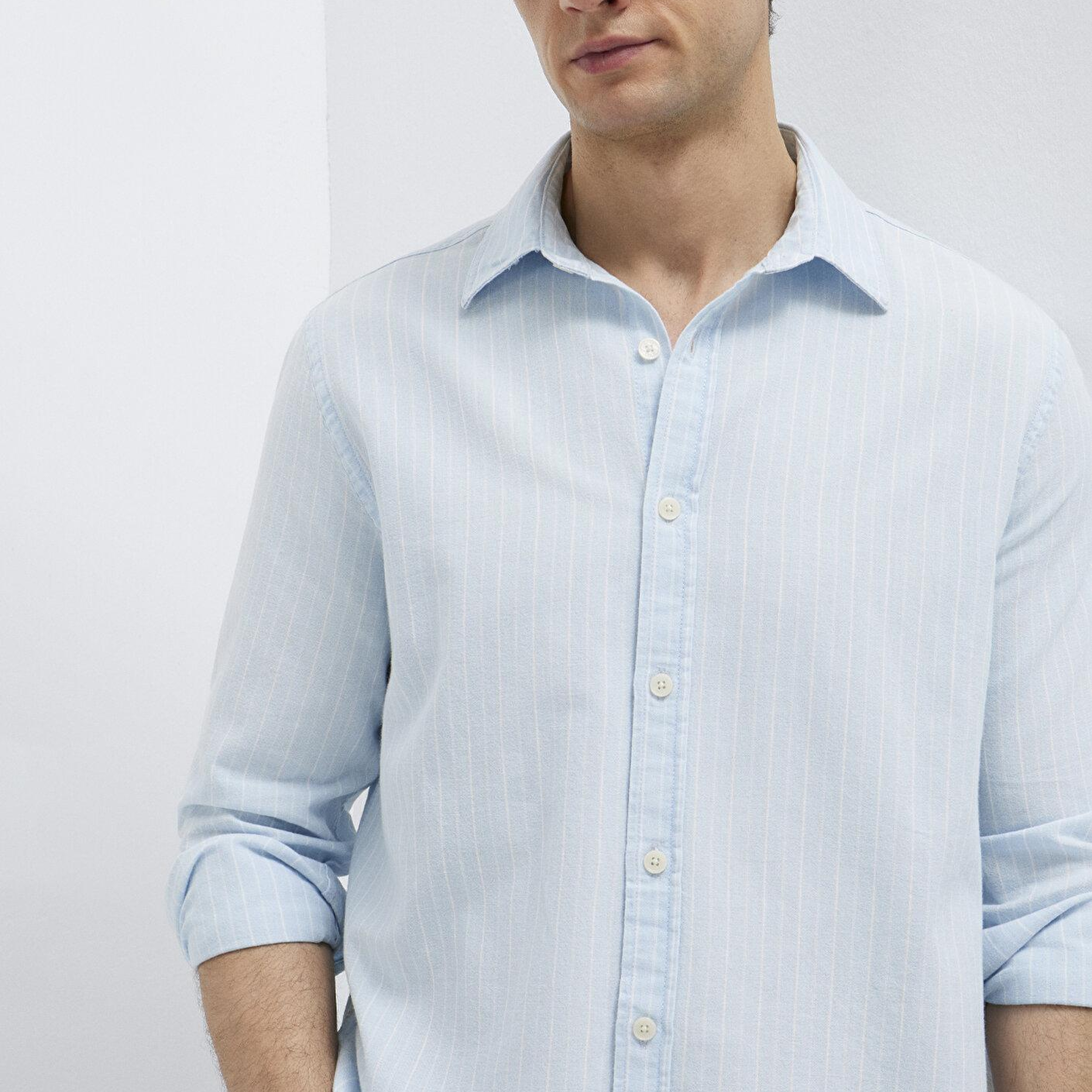 Mavi Çizgili Gömlek Regular Fit / Normal Kesim 0211967-91540