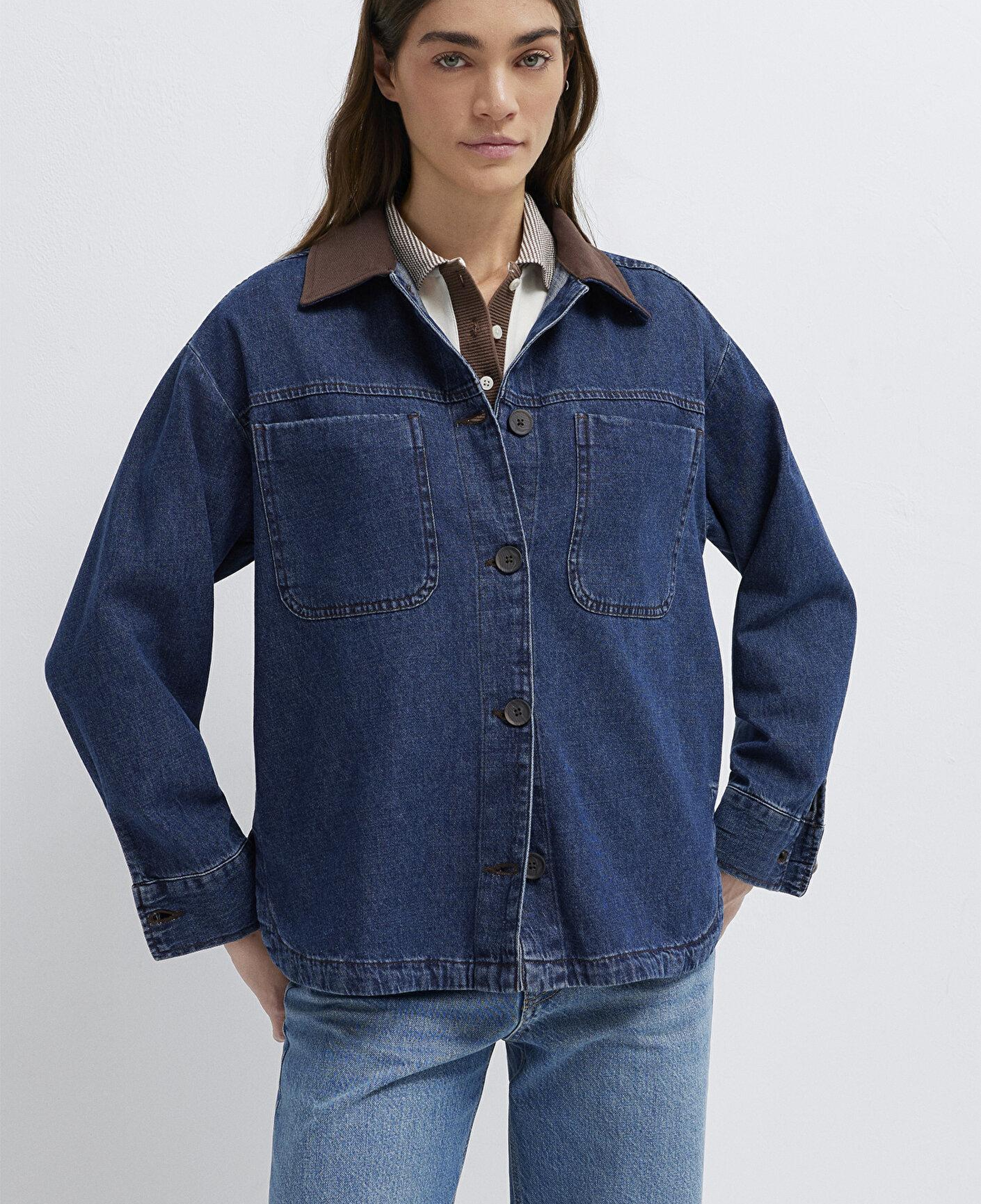 Mavi Koyu Mavi Gömlek Loose Fit / Bol Rahat Kesim 1211536-91447