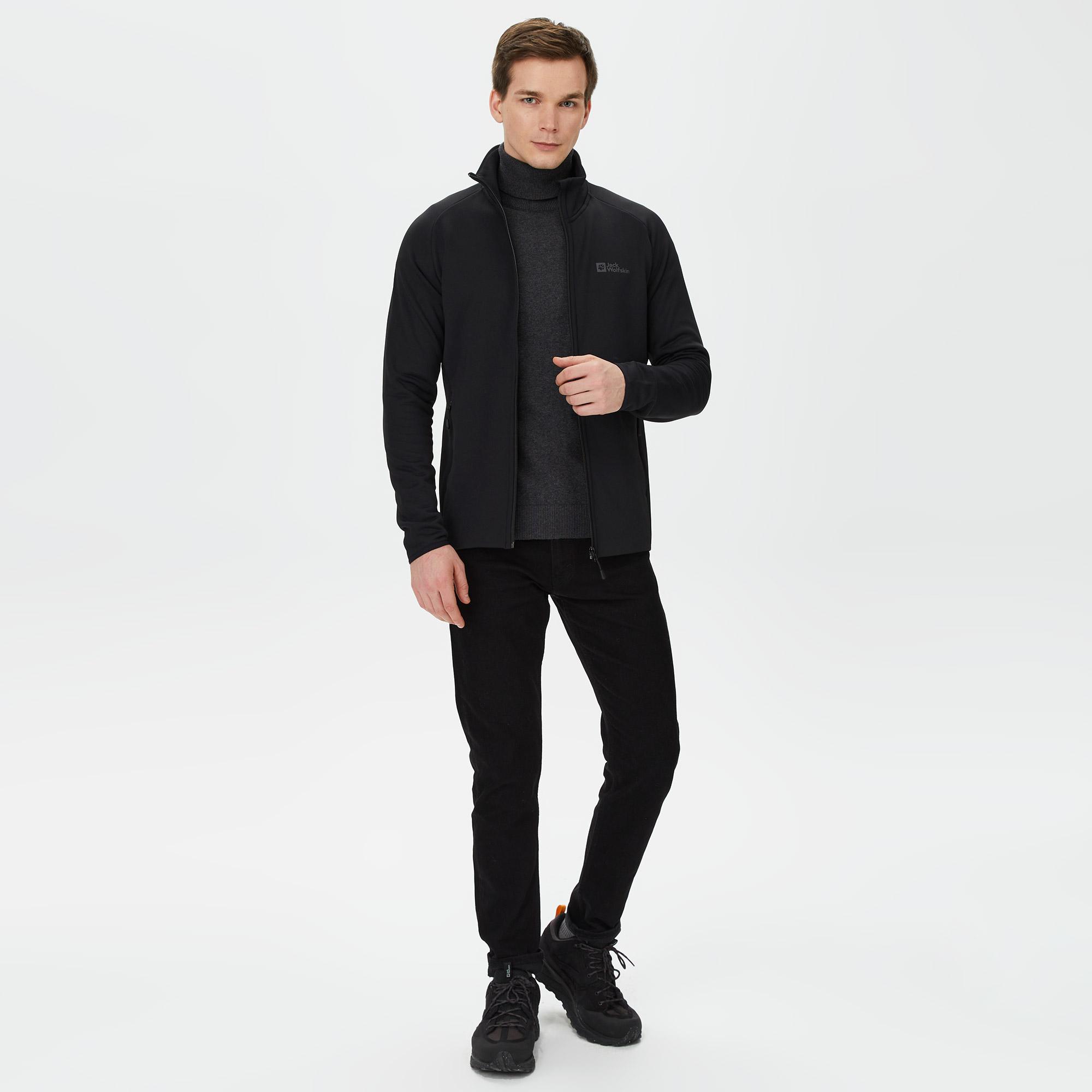 Jack Wolfskin Baiselberg Full Zip Erkek Siyah Ceket