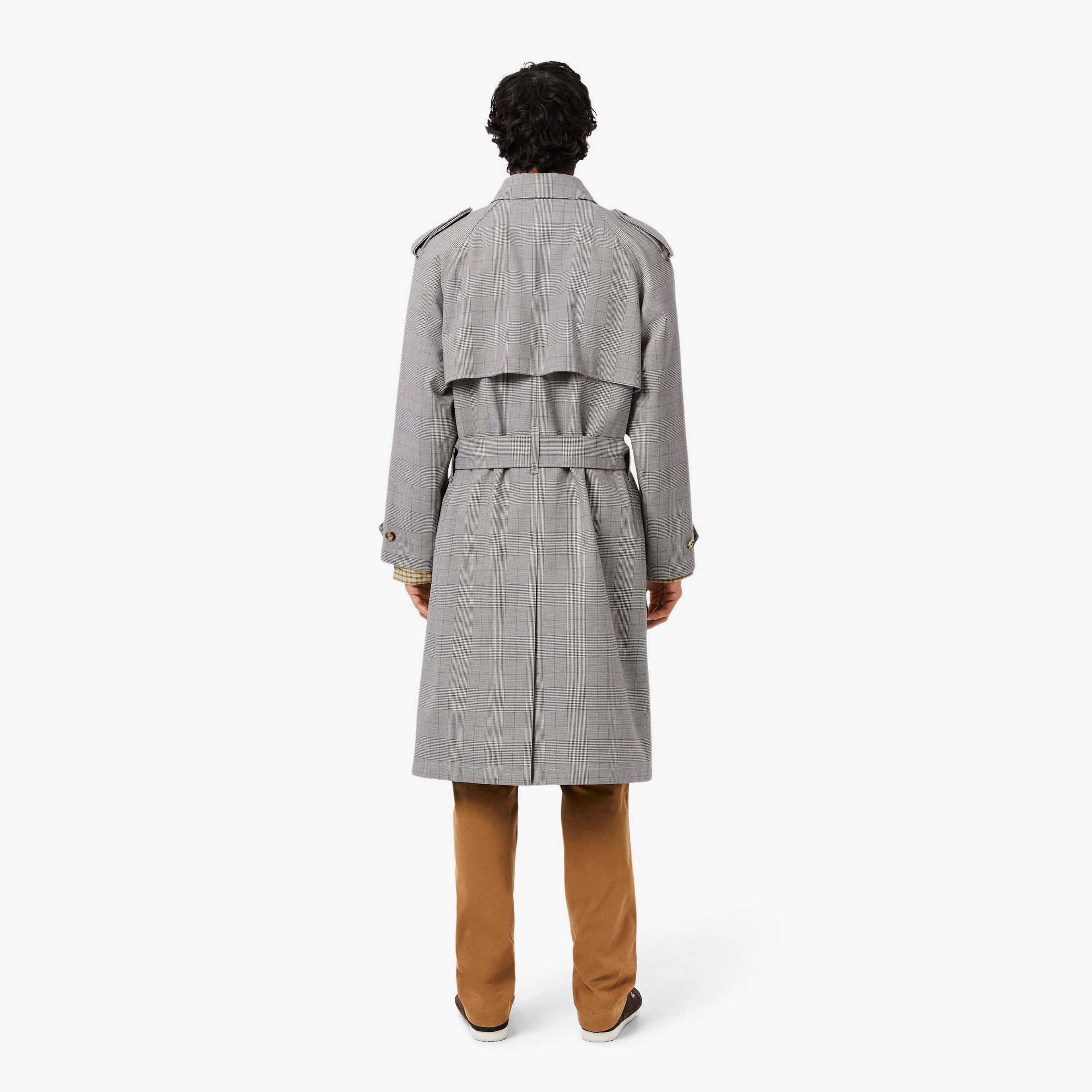 Lacoste Erkek Classic Fit Gömlek Yaka Ekose Beyaz Trençkot
