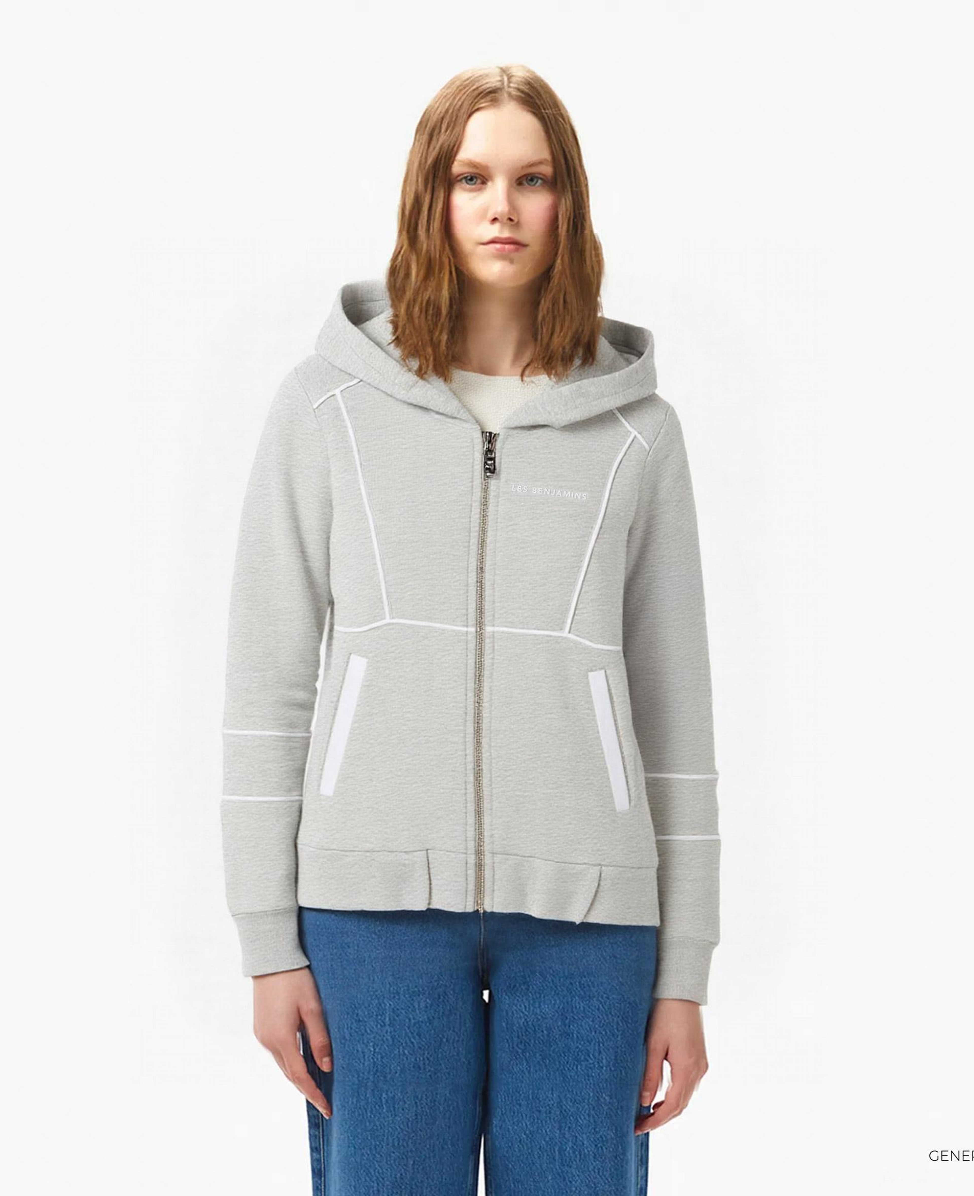 Les Benjamins Zip 403 Çocuk Gri Hoodie