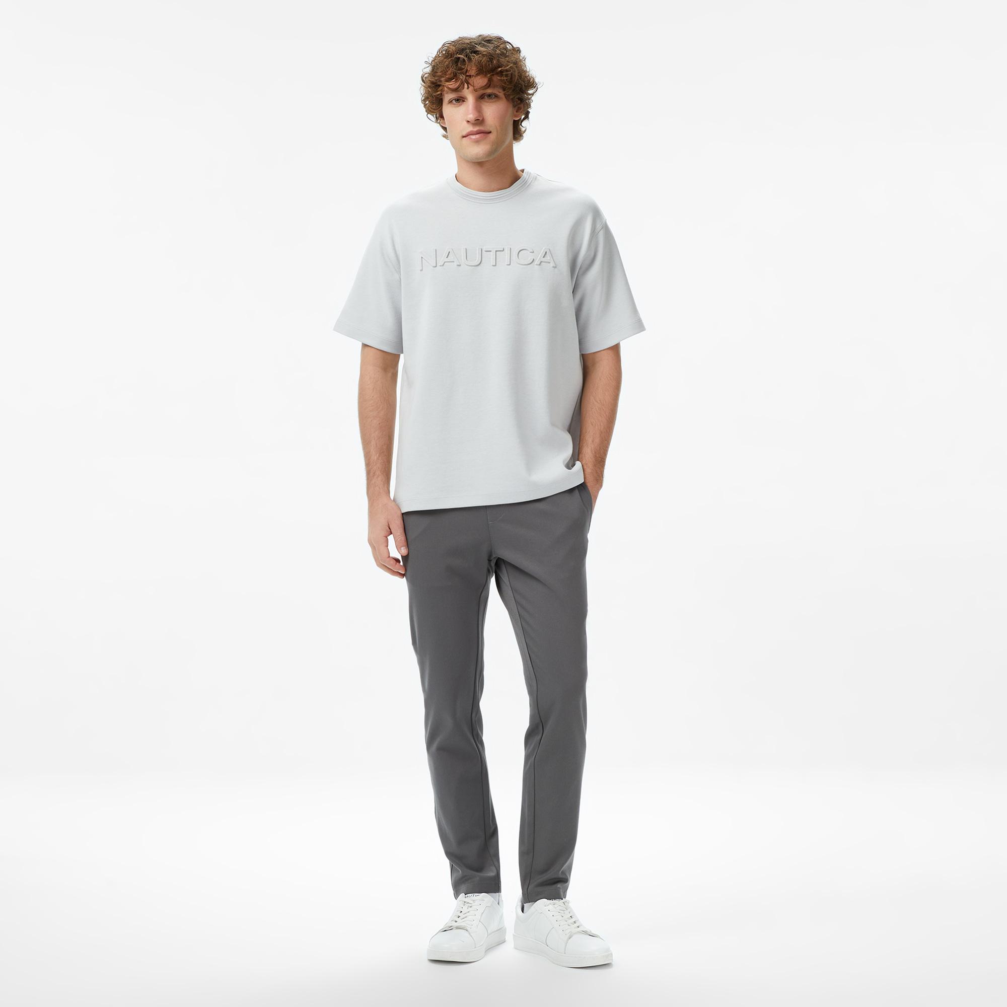 Nautica Erkek Mavi Regular Fit Baskılı T-Shirt