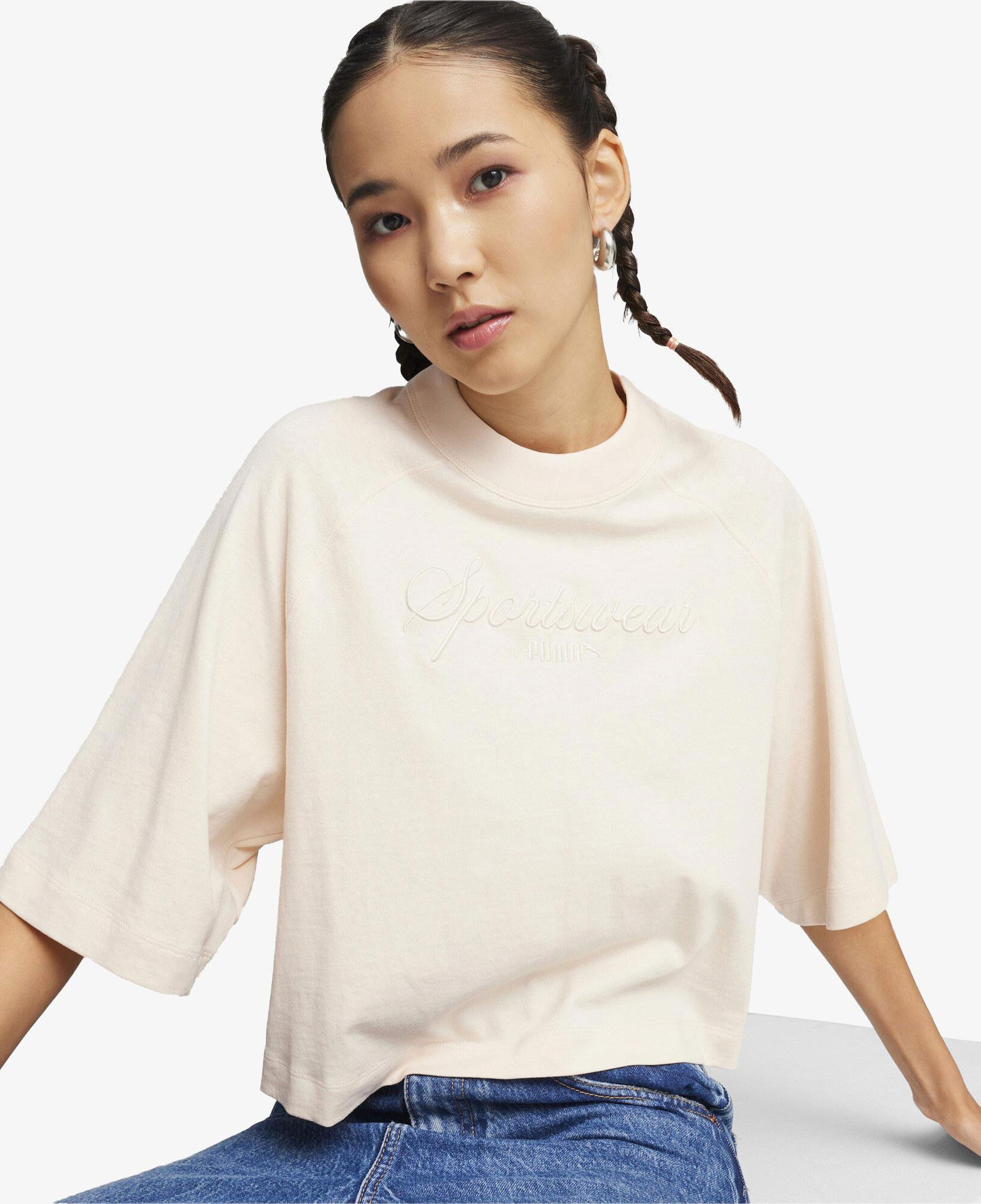 Puma Classics+ Oversized Kadın Pembe T-Shirt