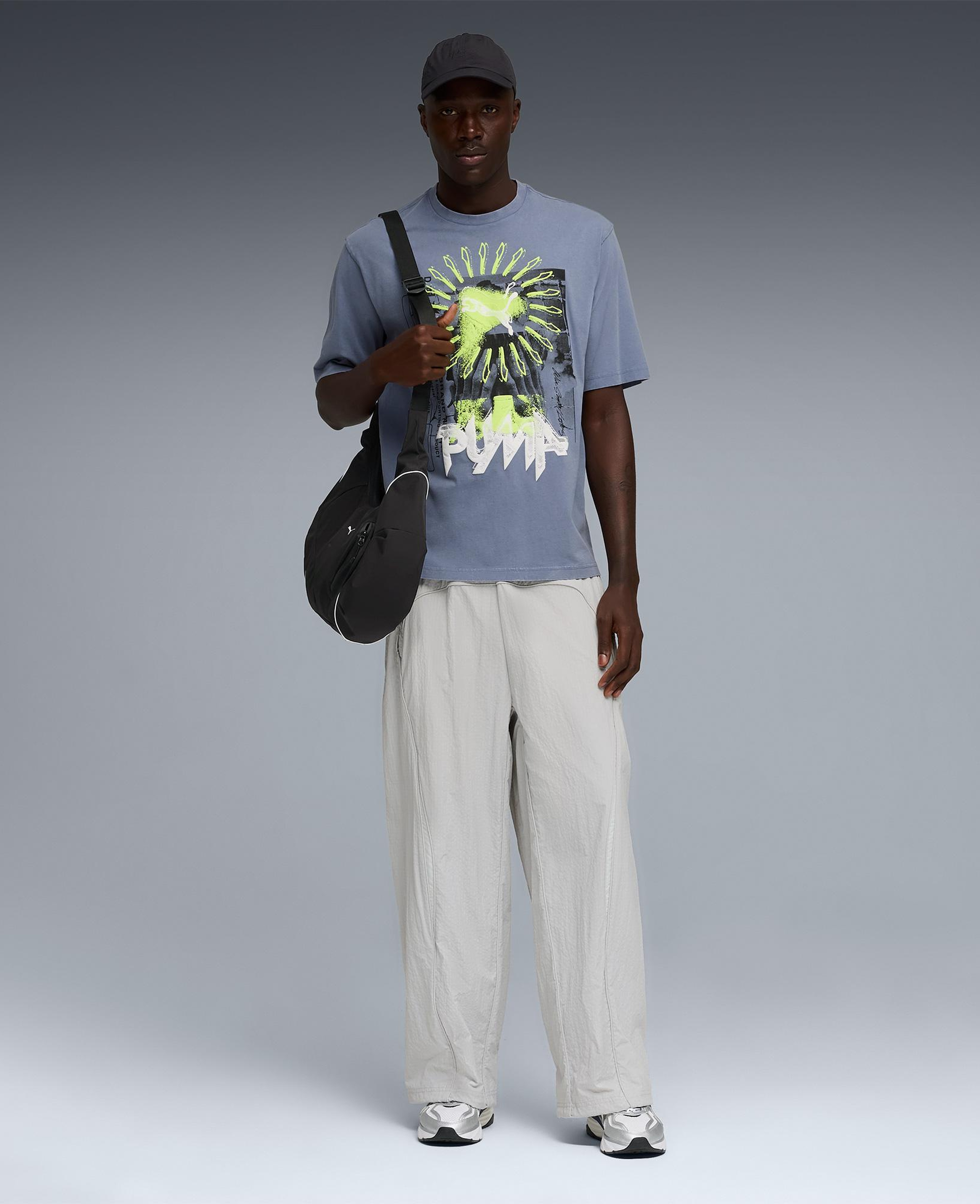 Puma Graphic  Erkek Gri T-Shirt