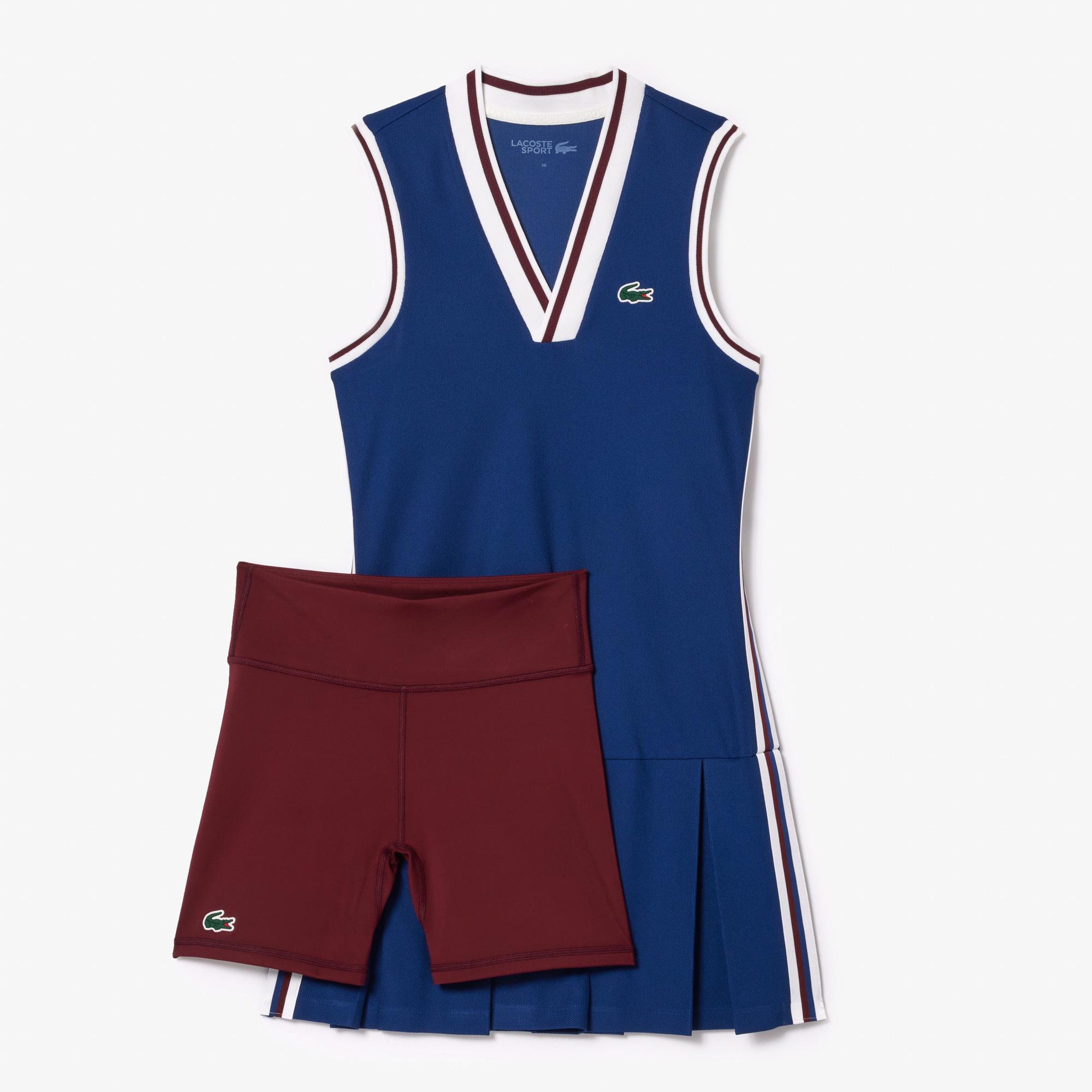 Kadın Flare Fit Kolsuz V Yaka Lacivert Elbise