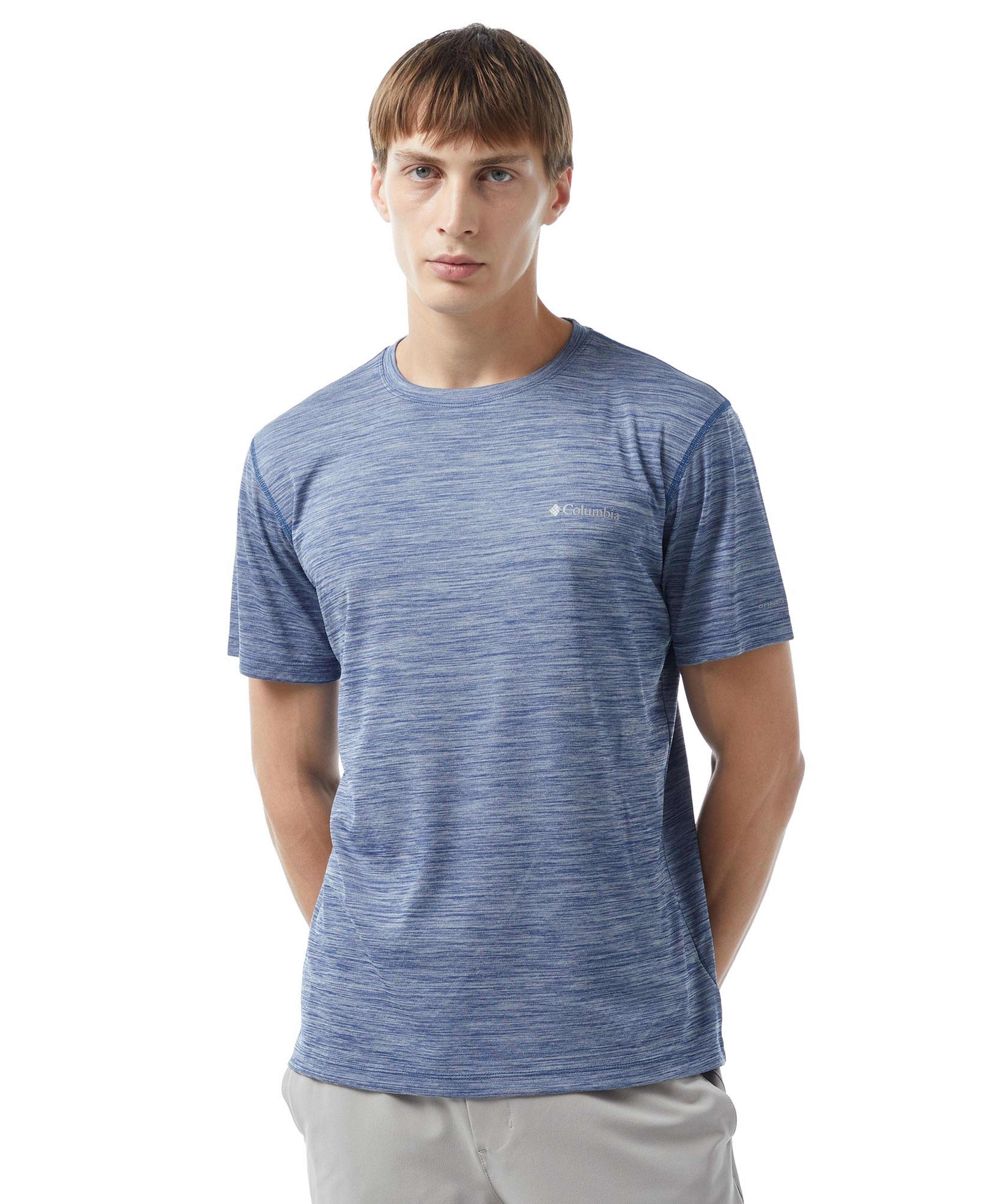 Columbia Erkek Standart Fit Mavi Antrenman T-Shirt