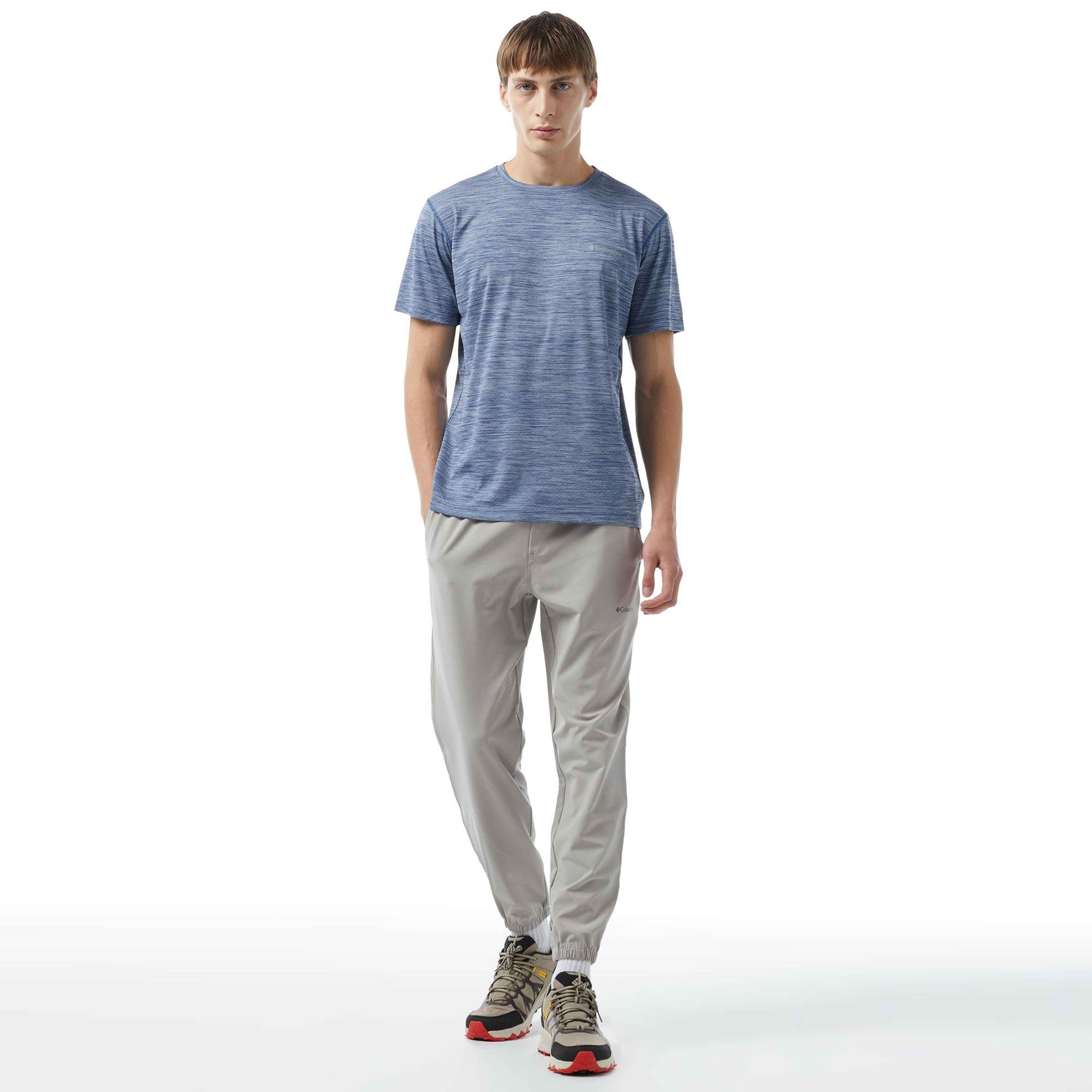 Columbia Erkek Standart Fit Mavi Antrenman T-Shirt