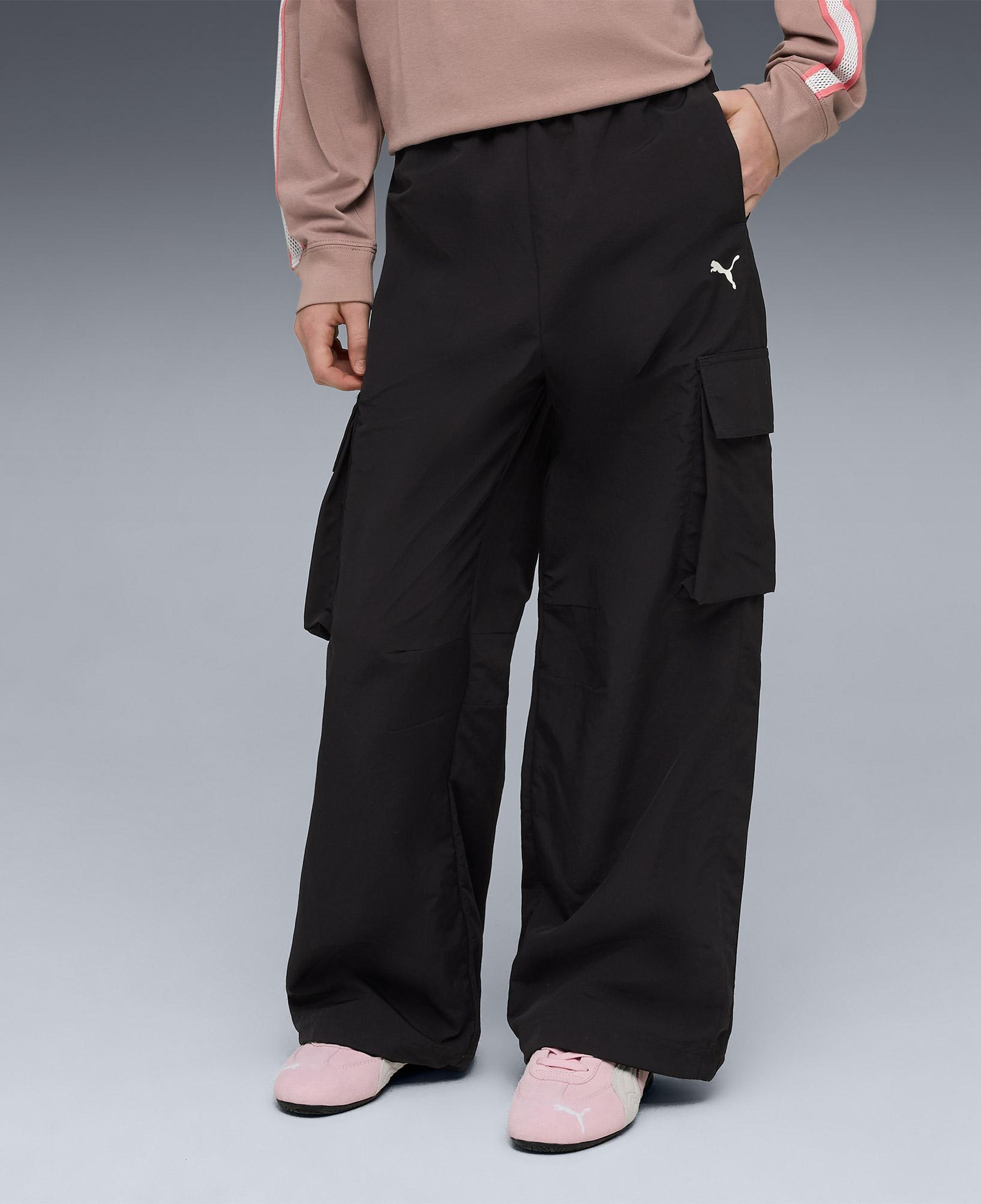 Puma Relaxed Woven Cargo Çocuk Siyah Pantolon