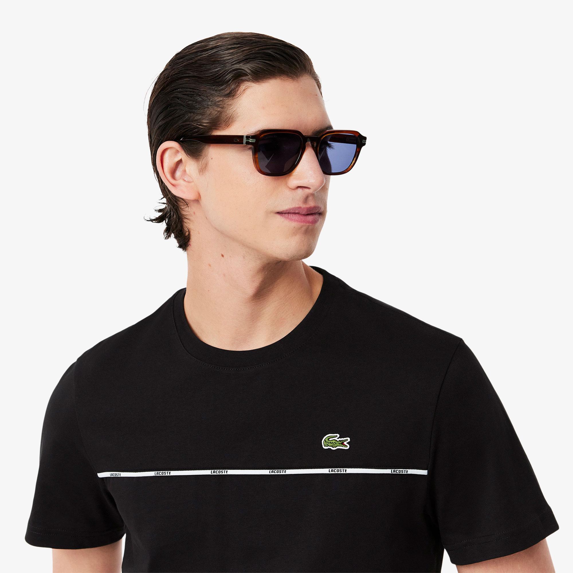 Lacoste Erkek Regular Fit Bisiklet Yaka Baskılı Siyah T-Shirt