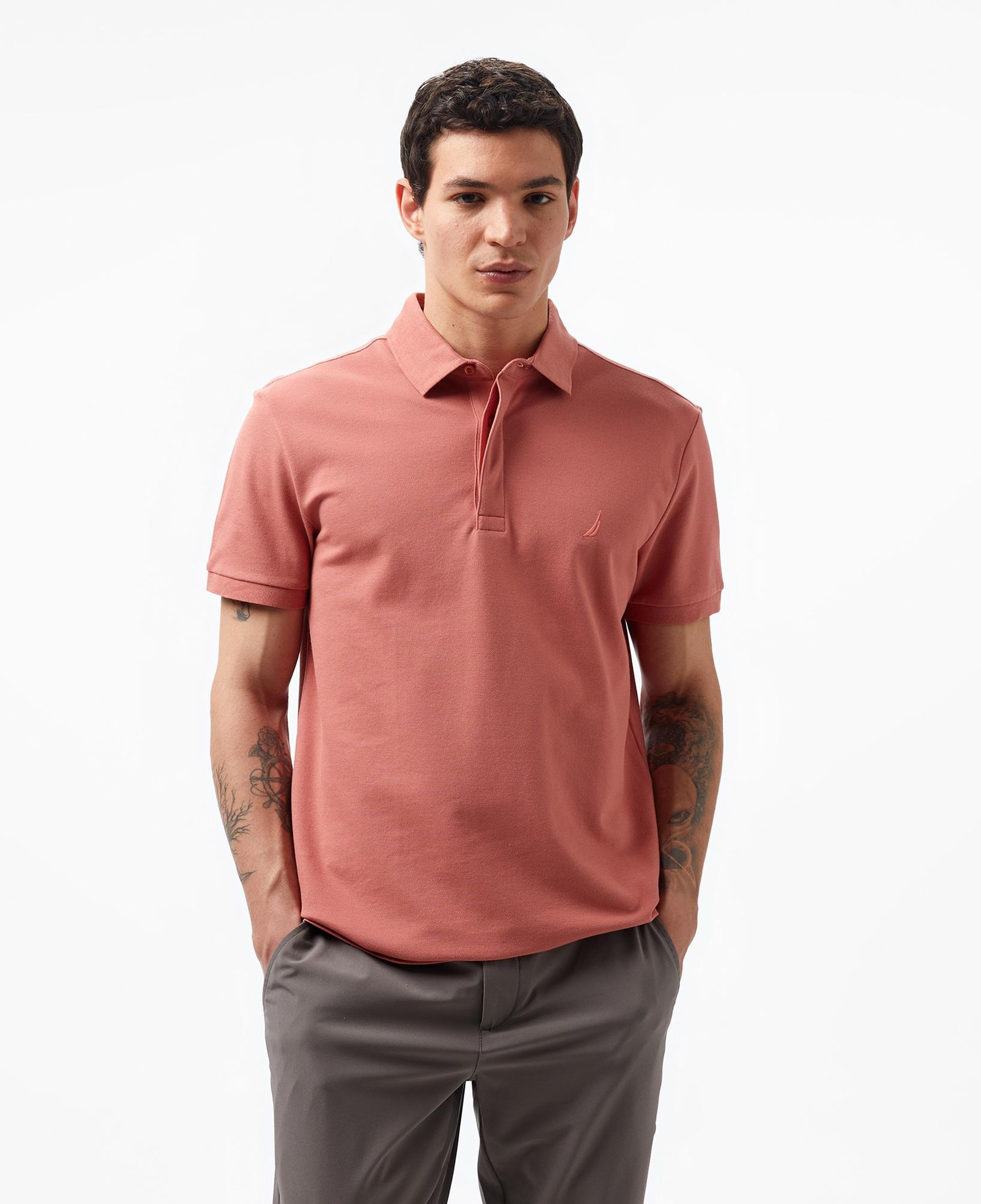 Nautica Erkek Kahverengi Slim Fit Polo Yaka T-Shirt