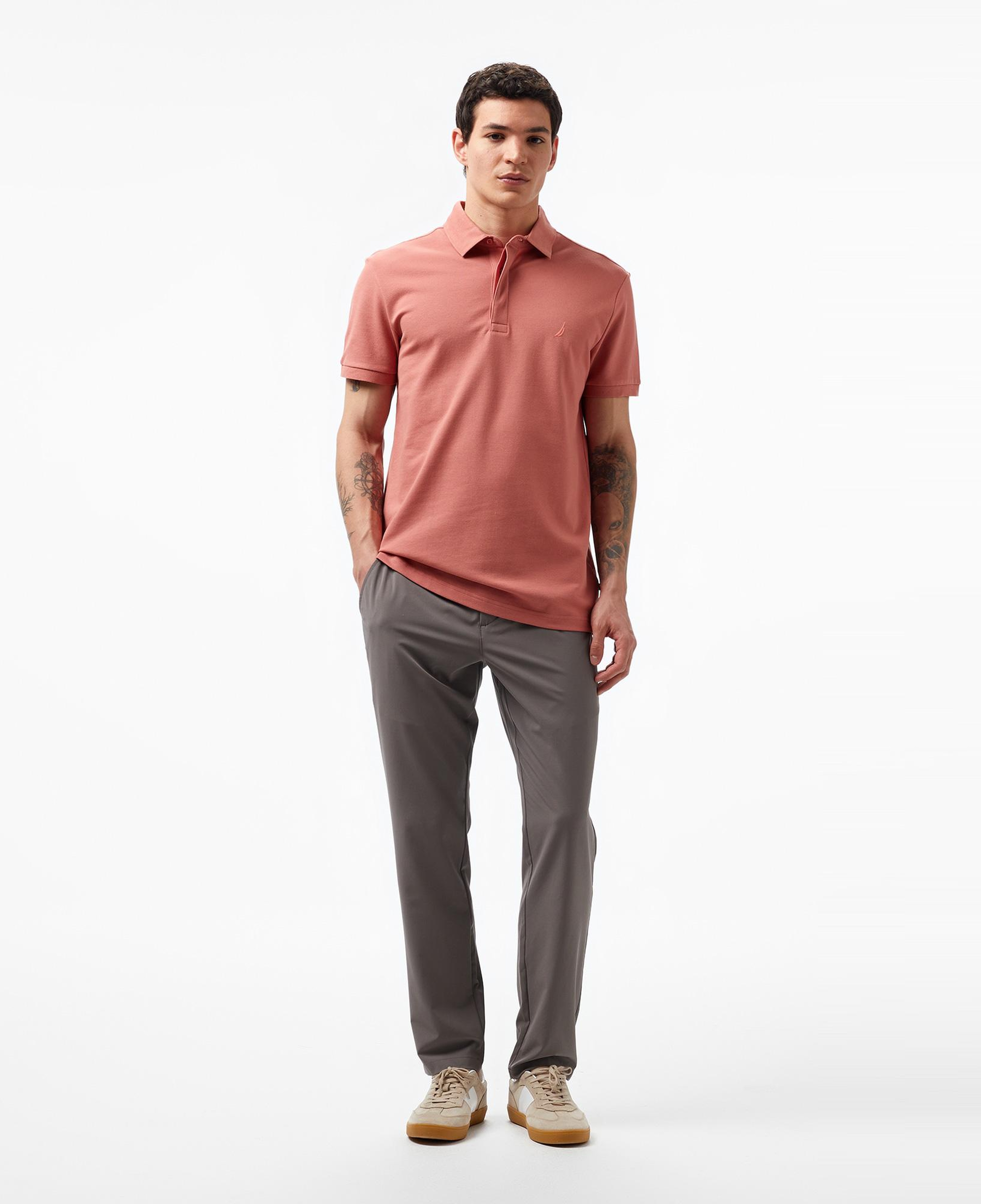 Nautica Erkek Kahverengi Slim Fit Polo Yaka T-Shirt