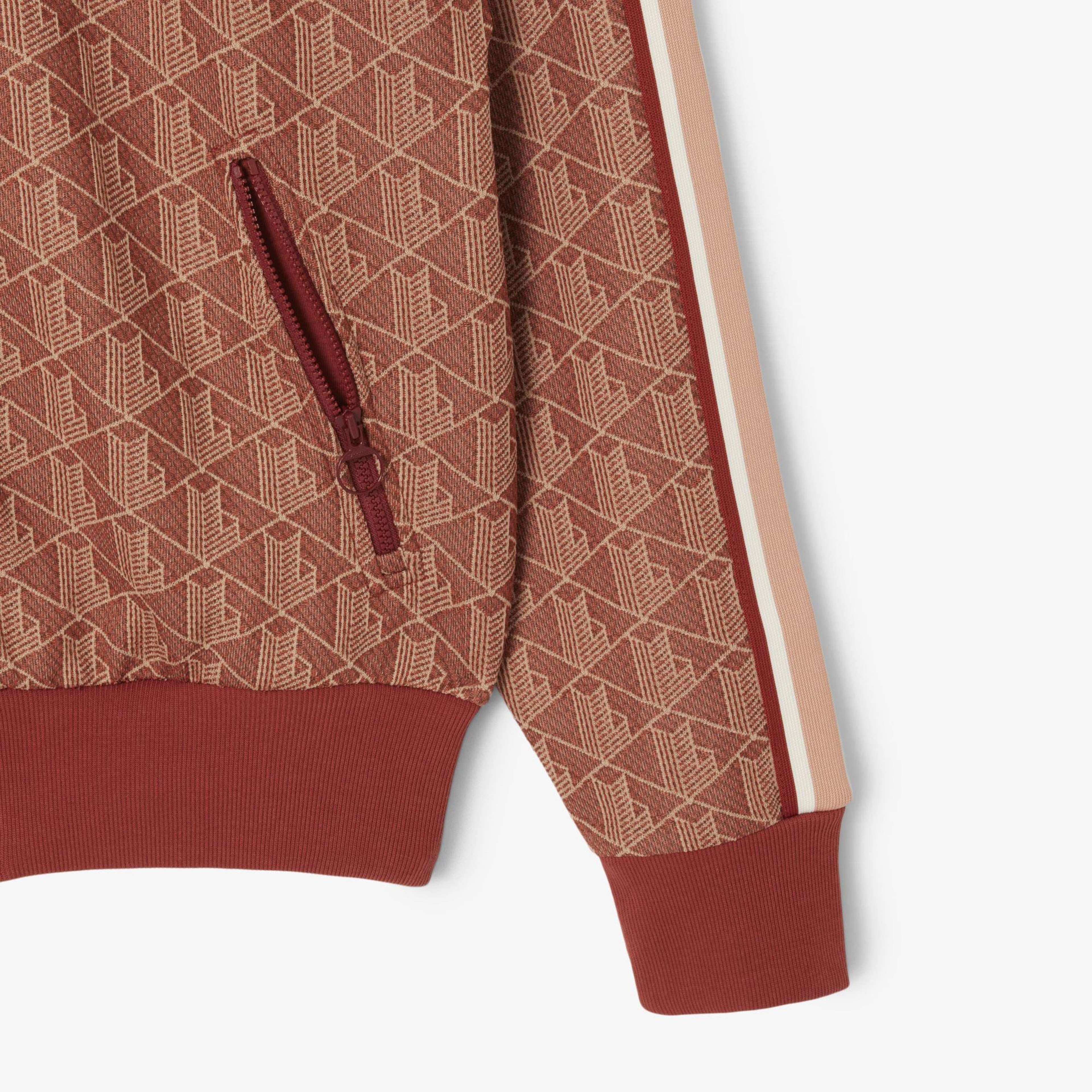 Lacoste Classic Fit Monogram Kadın Kahverengi Sweatshirt