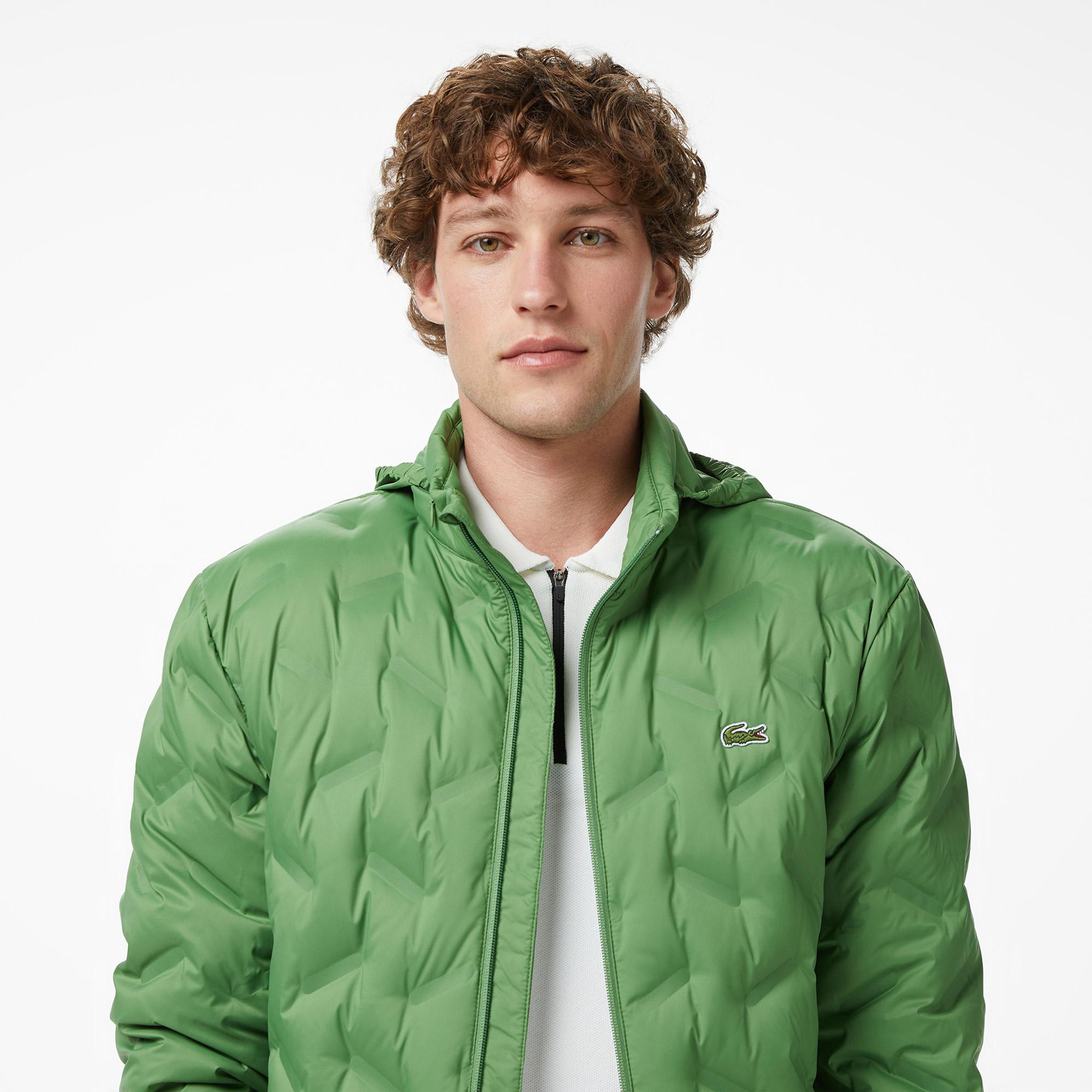 Lacoste Erkek Regular Fit Dik Yaka Kapitone Yeşil Mont