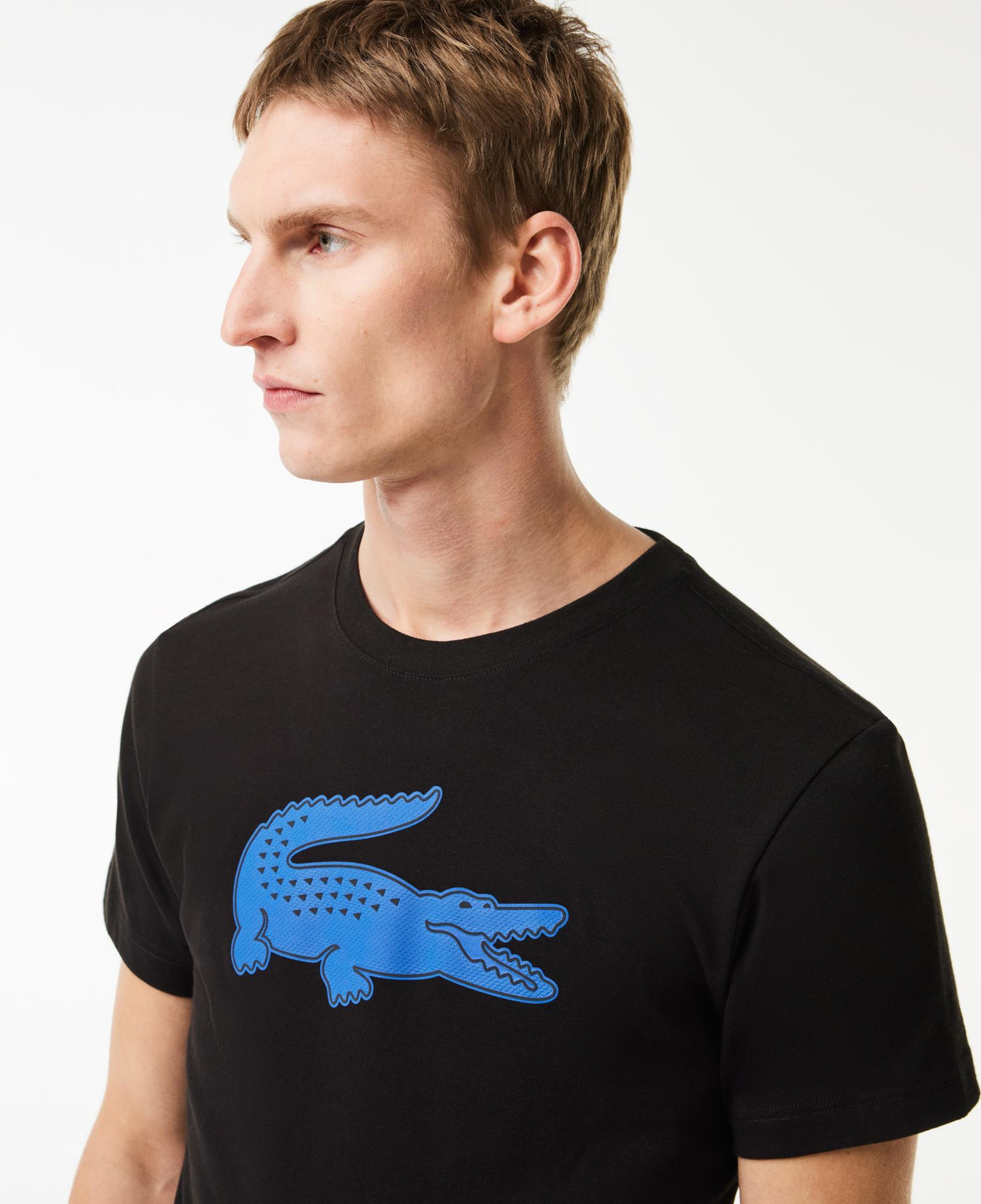 Erkek Regular Fit Bisiklet Yaka Baskılı Siyah T-Shirt