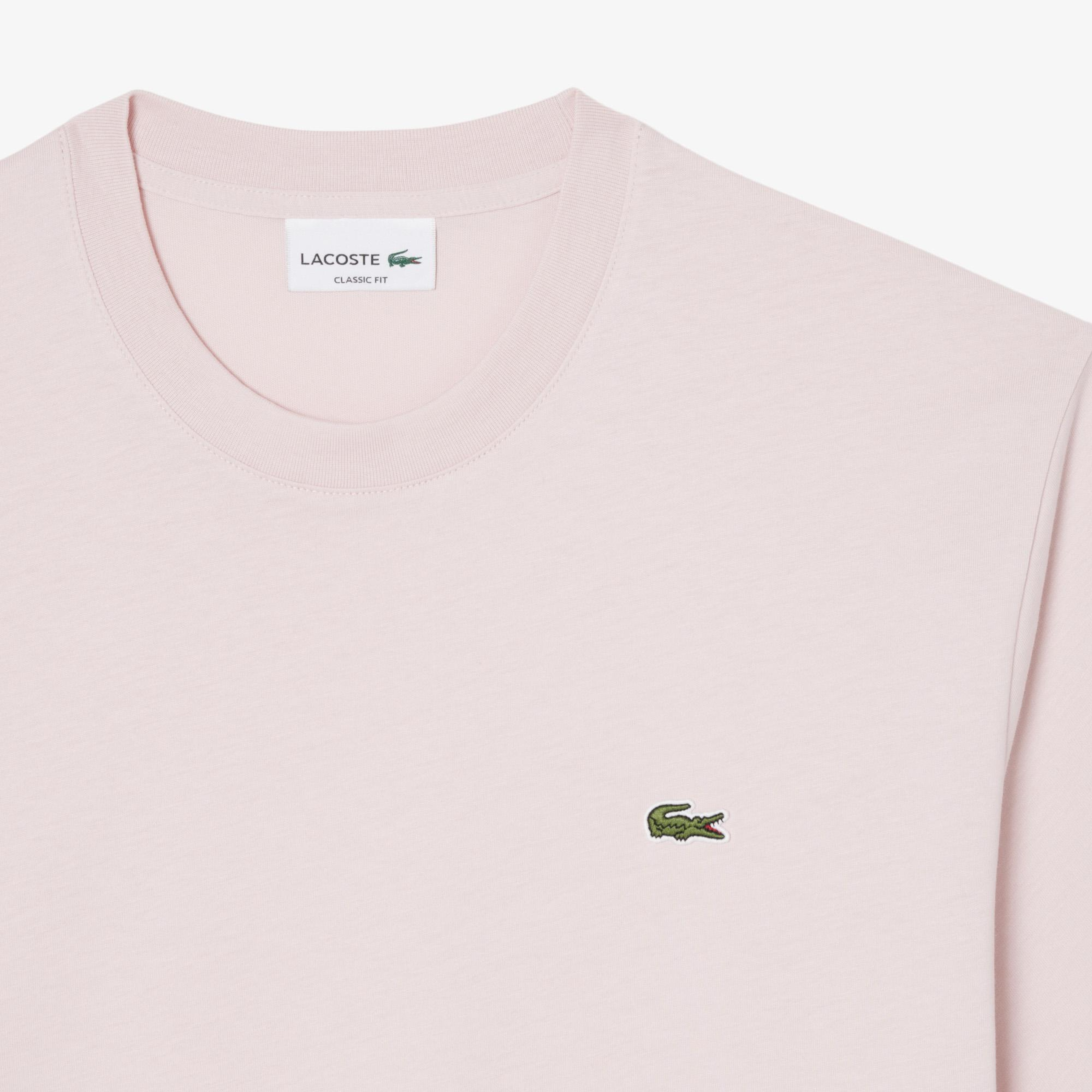 Lacoste Erkek Classic Fit Bisiklet Yaka Pembe T-Shirt