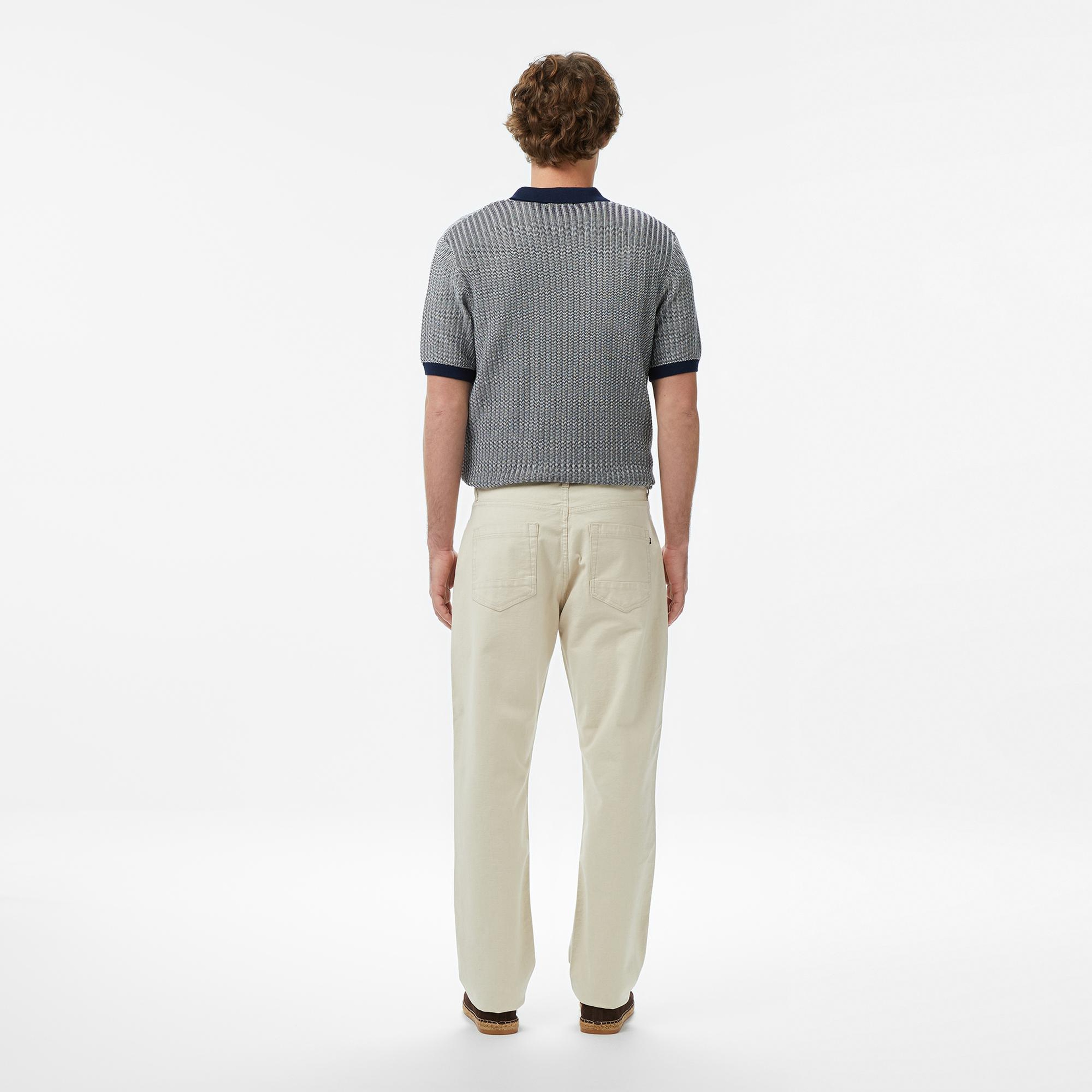 Nautica Erkek Krem Tapered Denim Pantolon