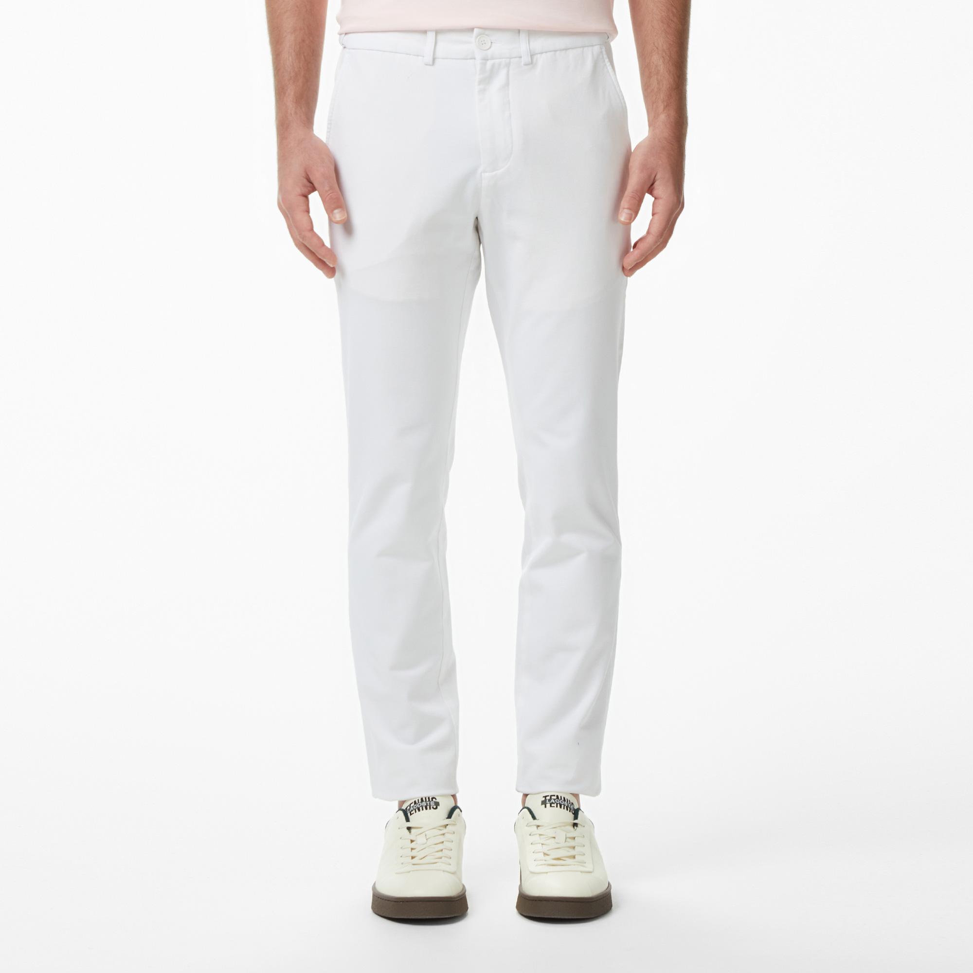 Lacoste Erkek Slim Fit Beyaz Chino Pantolon