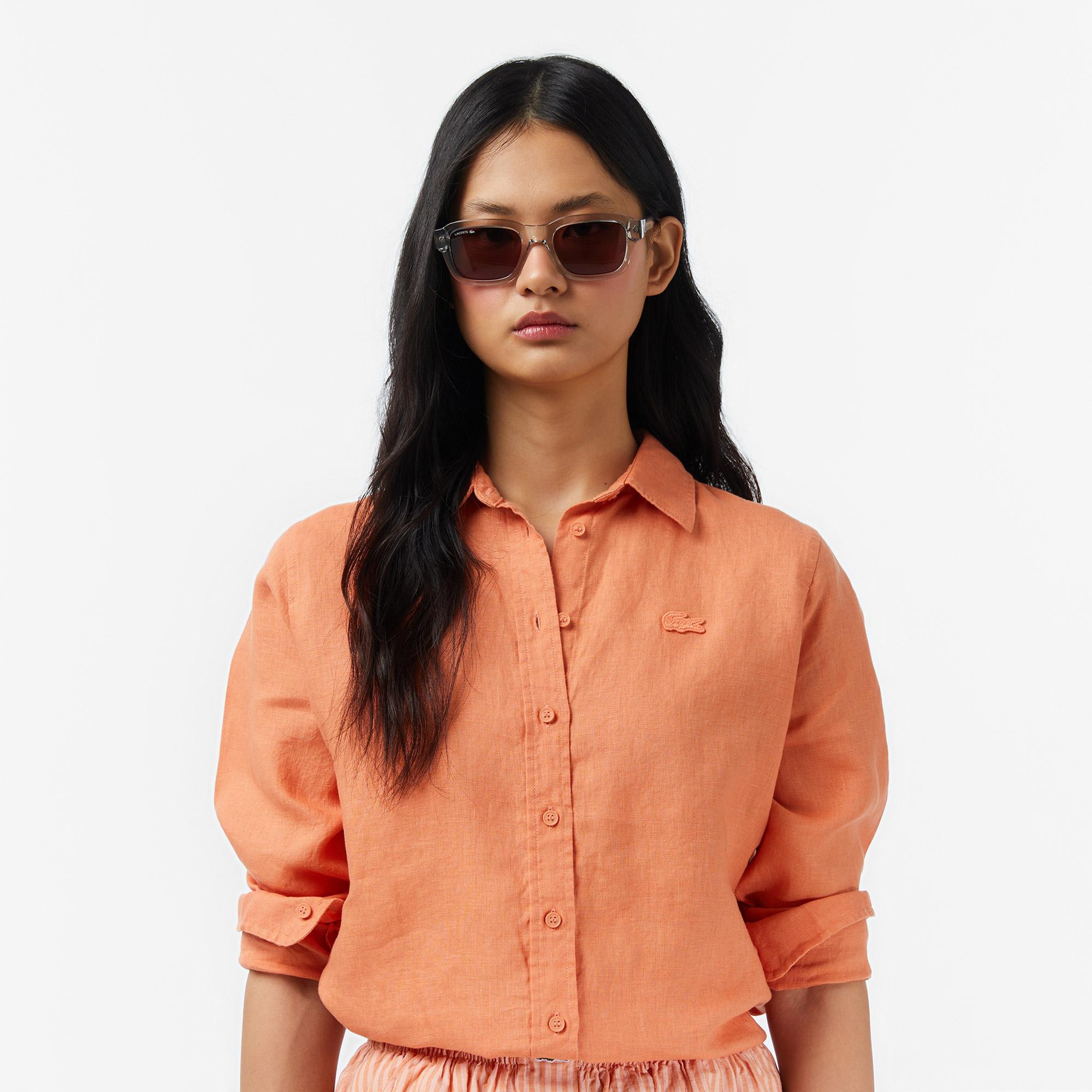Lacoste Kadın Relaxed Fit Turuncu Gömlek