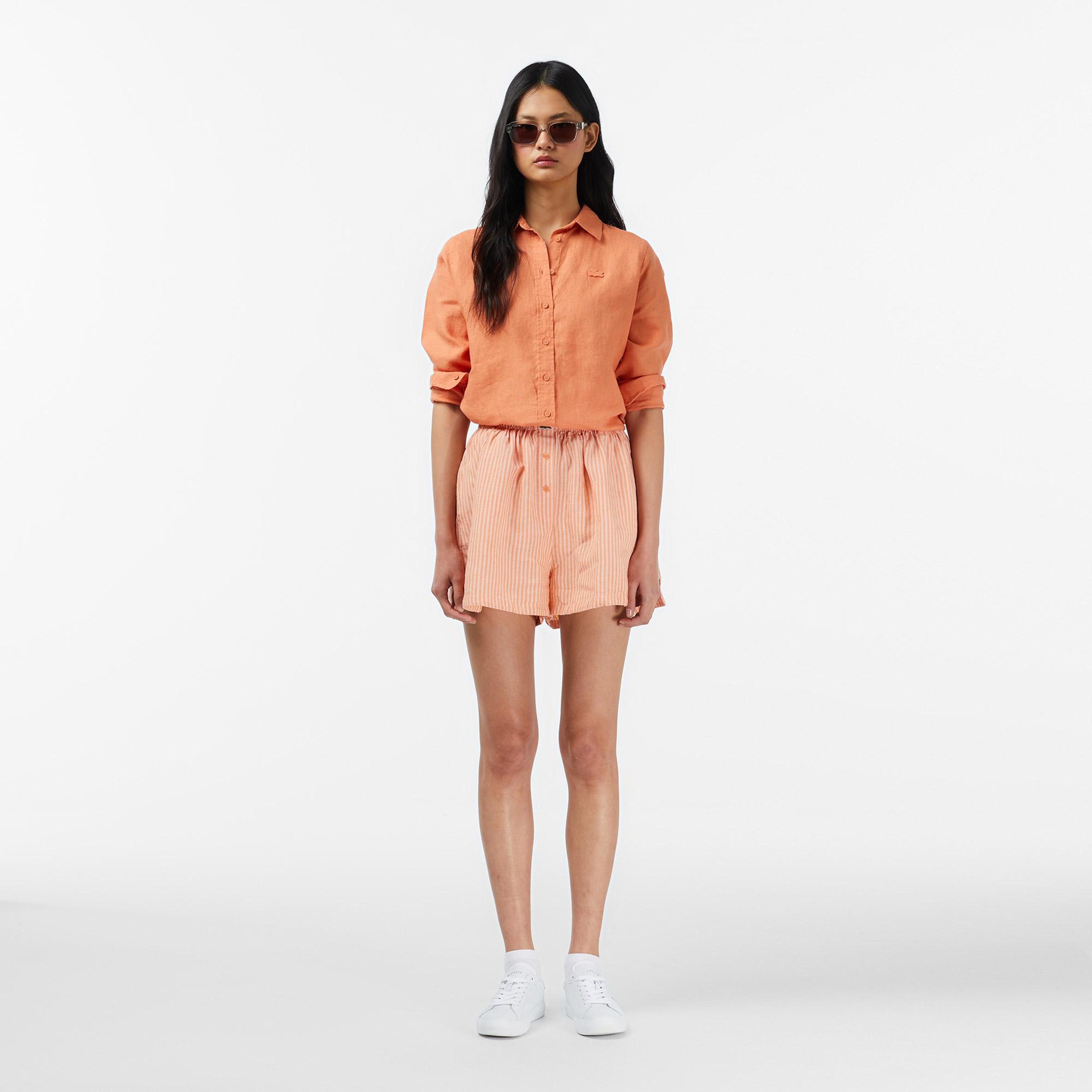 Lacoste Kadın Relaxed Fit Turuncu Gömlek