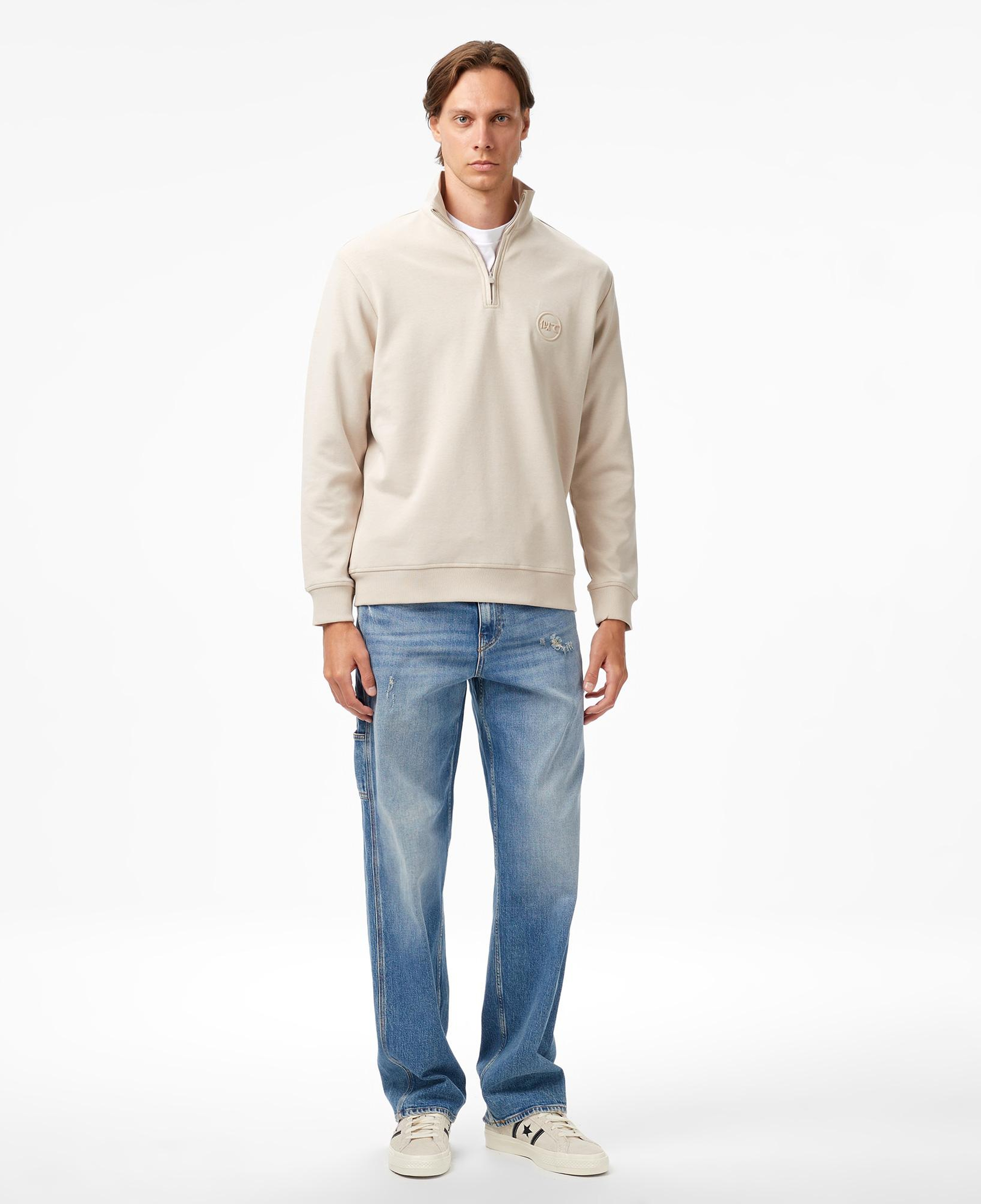 UNITED4 Classic Erkek Bej Sweatshirt