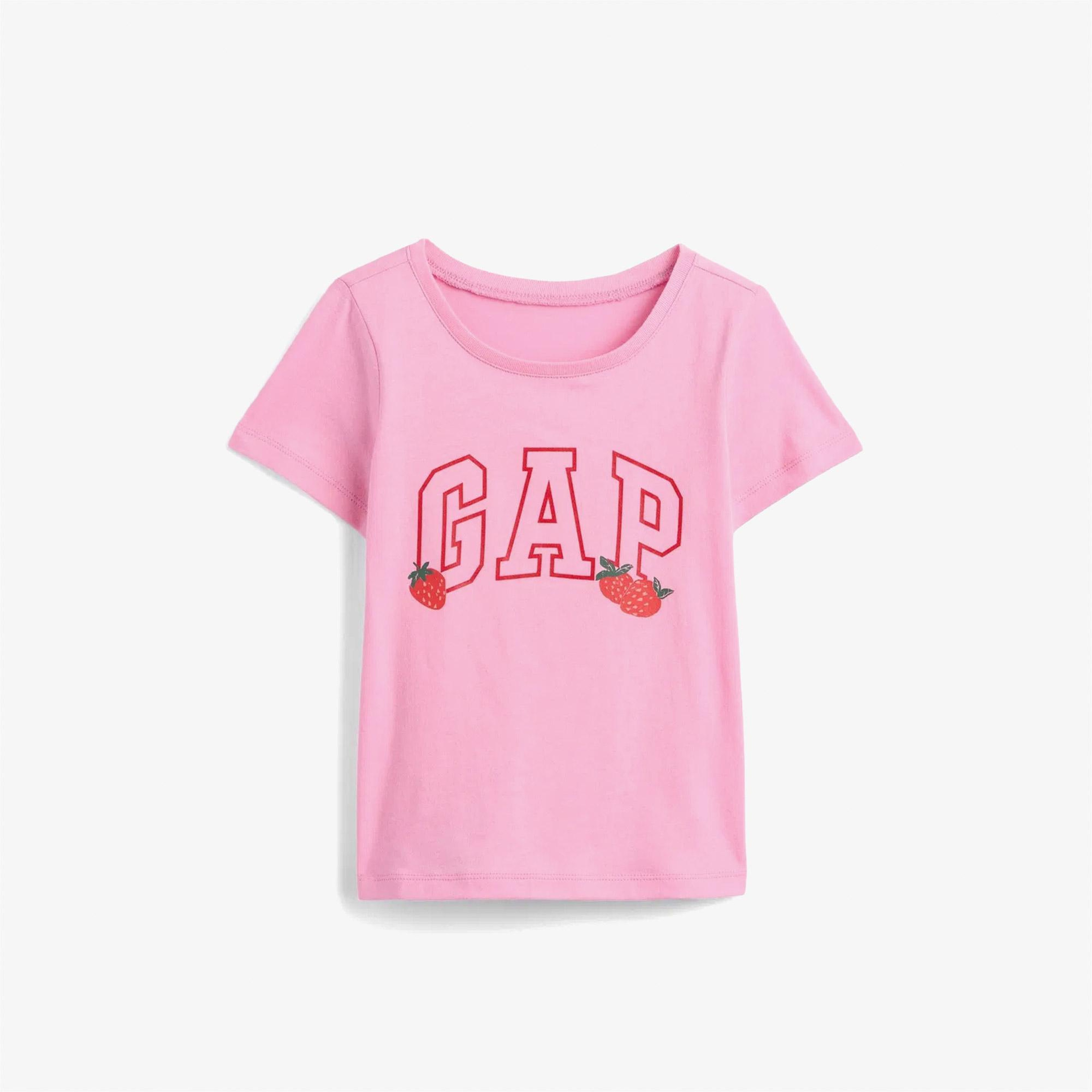 Gap V-Logo Ss Tee Sp26 Çocuk Pembe T-Shirt