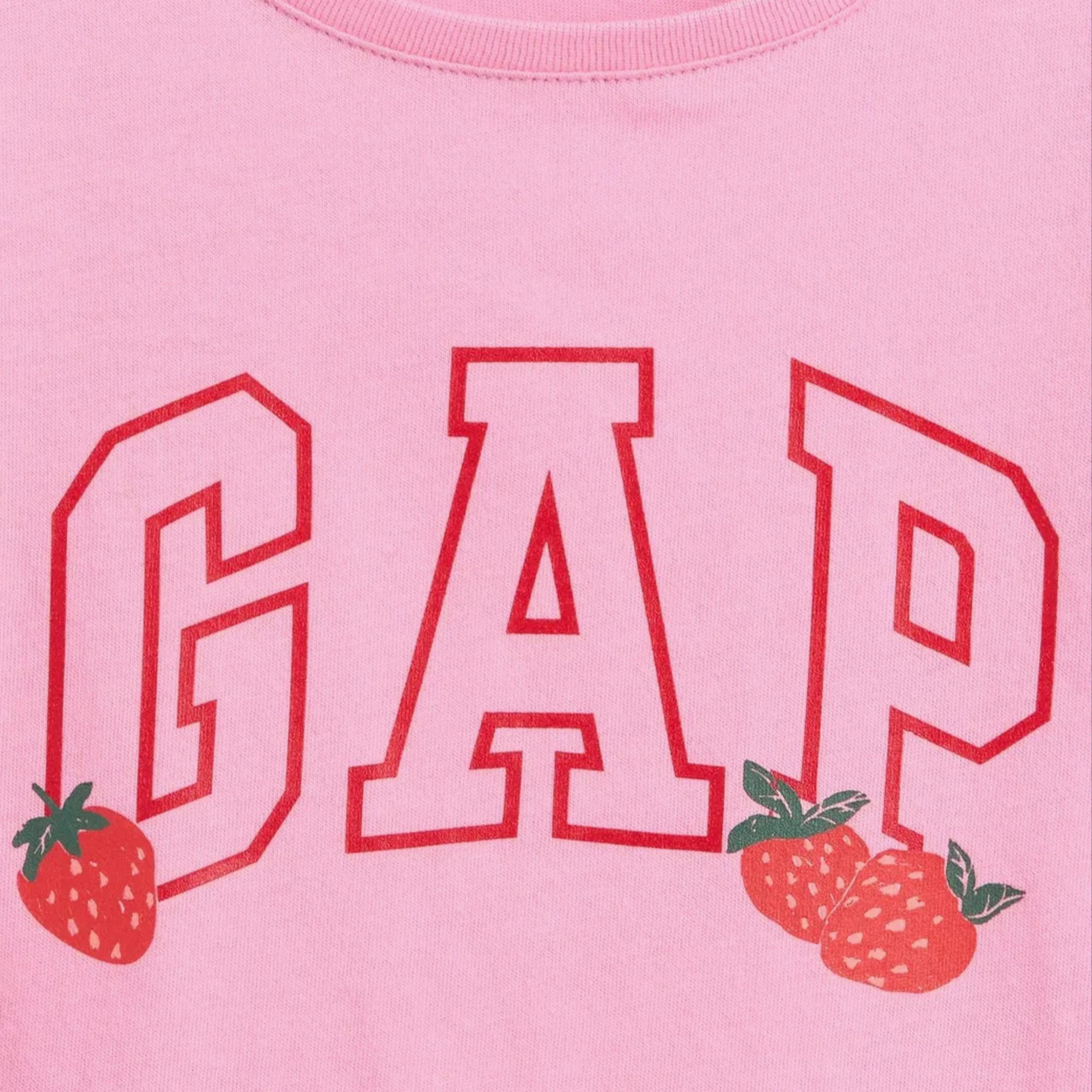 Gap V-Logo Ss Tee Sp26 Çocuk Pembe T-Shirt