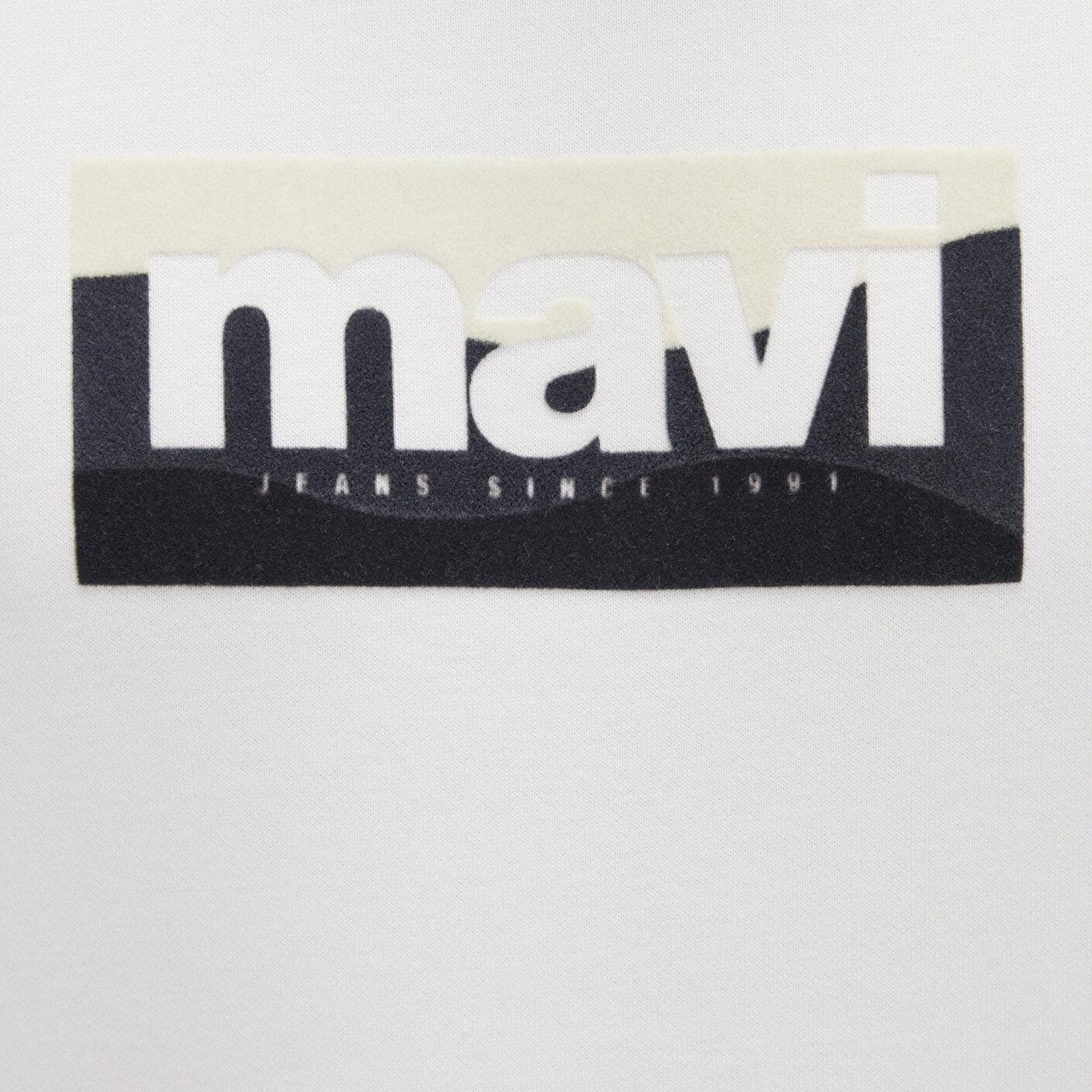 Mavi Mavi Logo Baskılı Ekru Sweatshirt 0S10203-70057