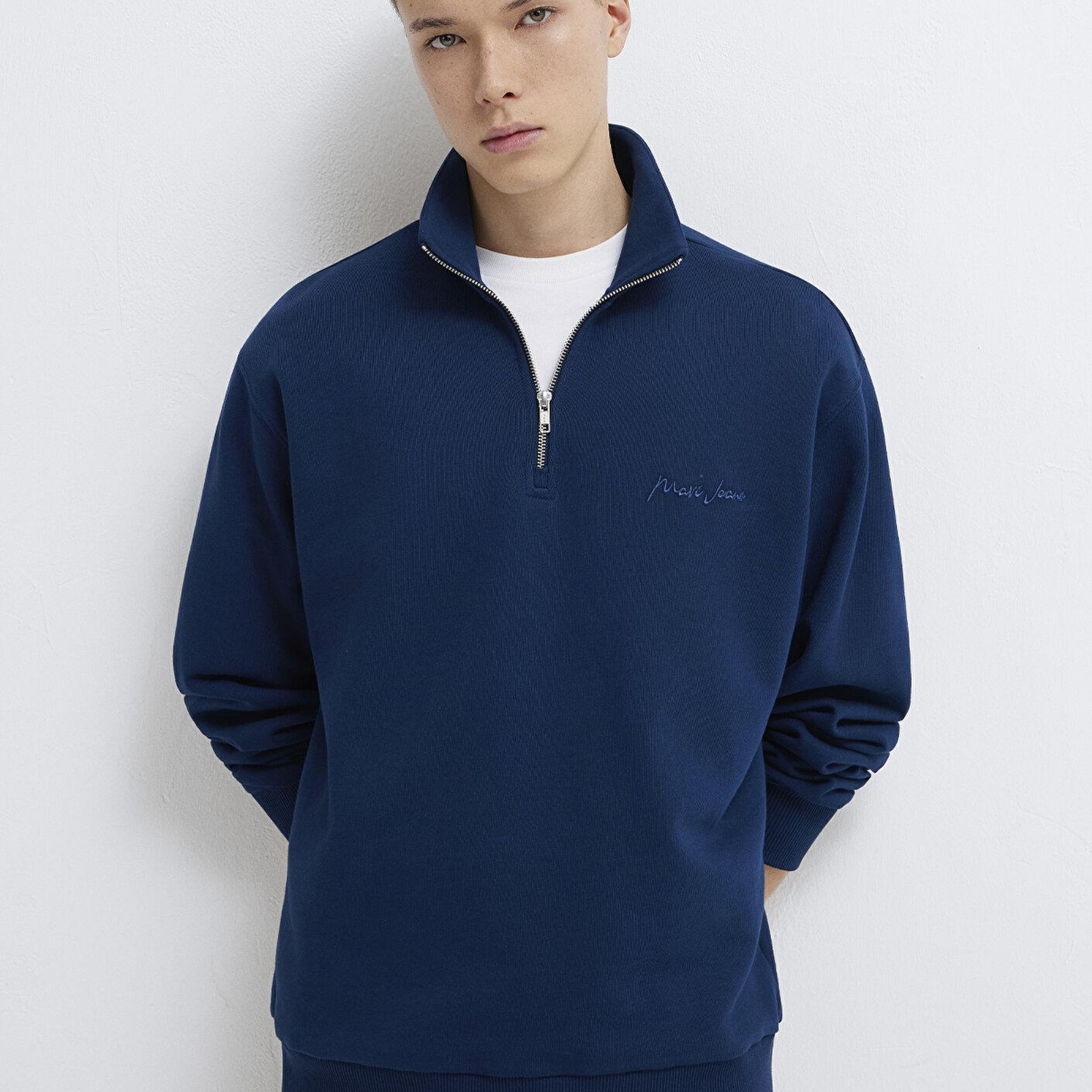 Mavi Mavi Jeans Yarı Fermuarlı Lacivert Sweatshirt 0S10555-89353