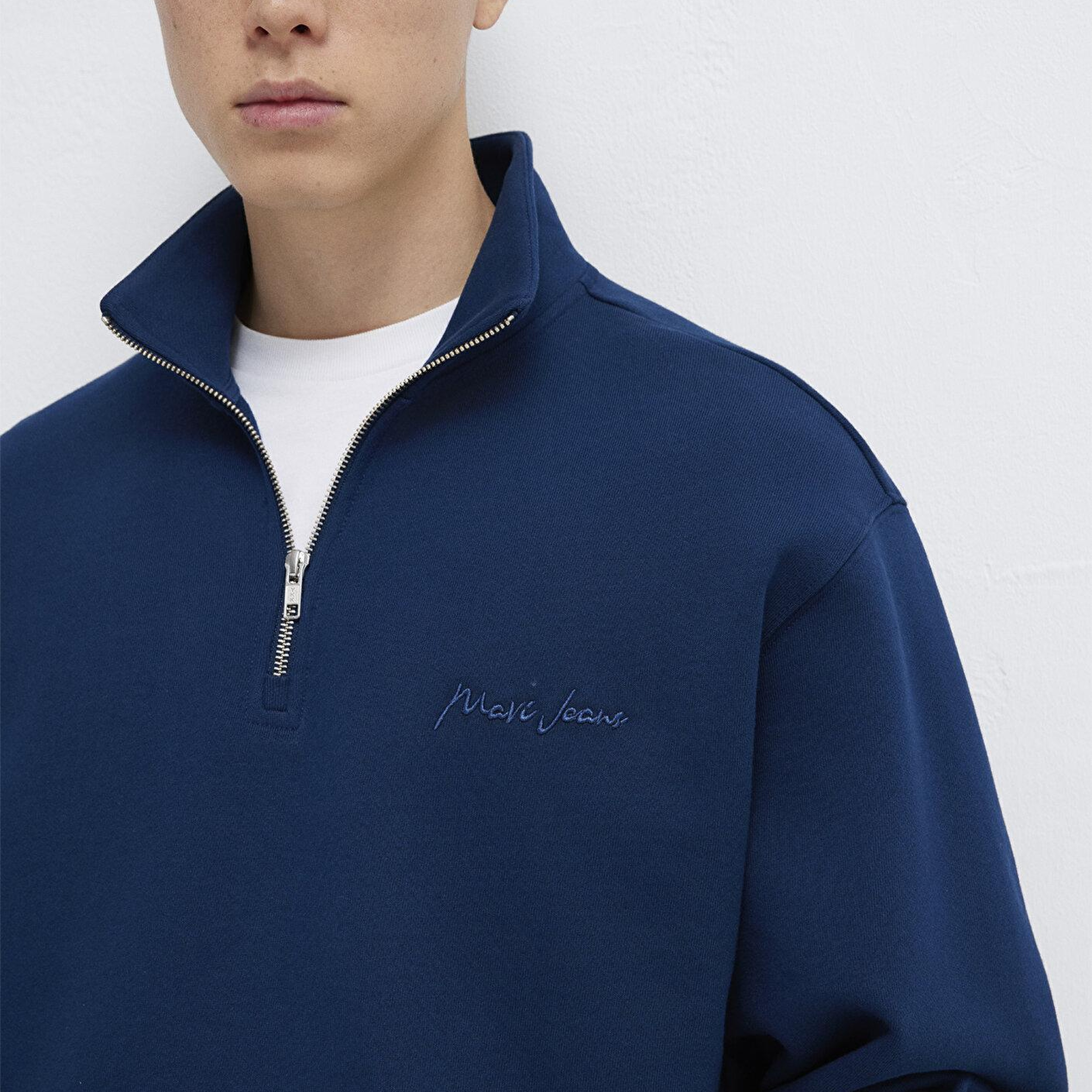 Mavi Mavi Jeans Yarı Fermuarlı Lacivert Sweatshirt 0S10555-89353