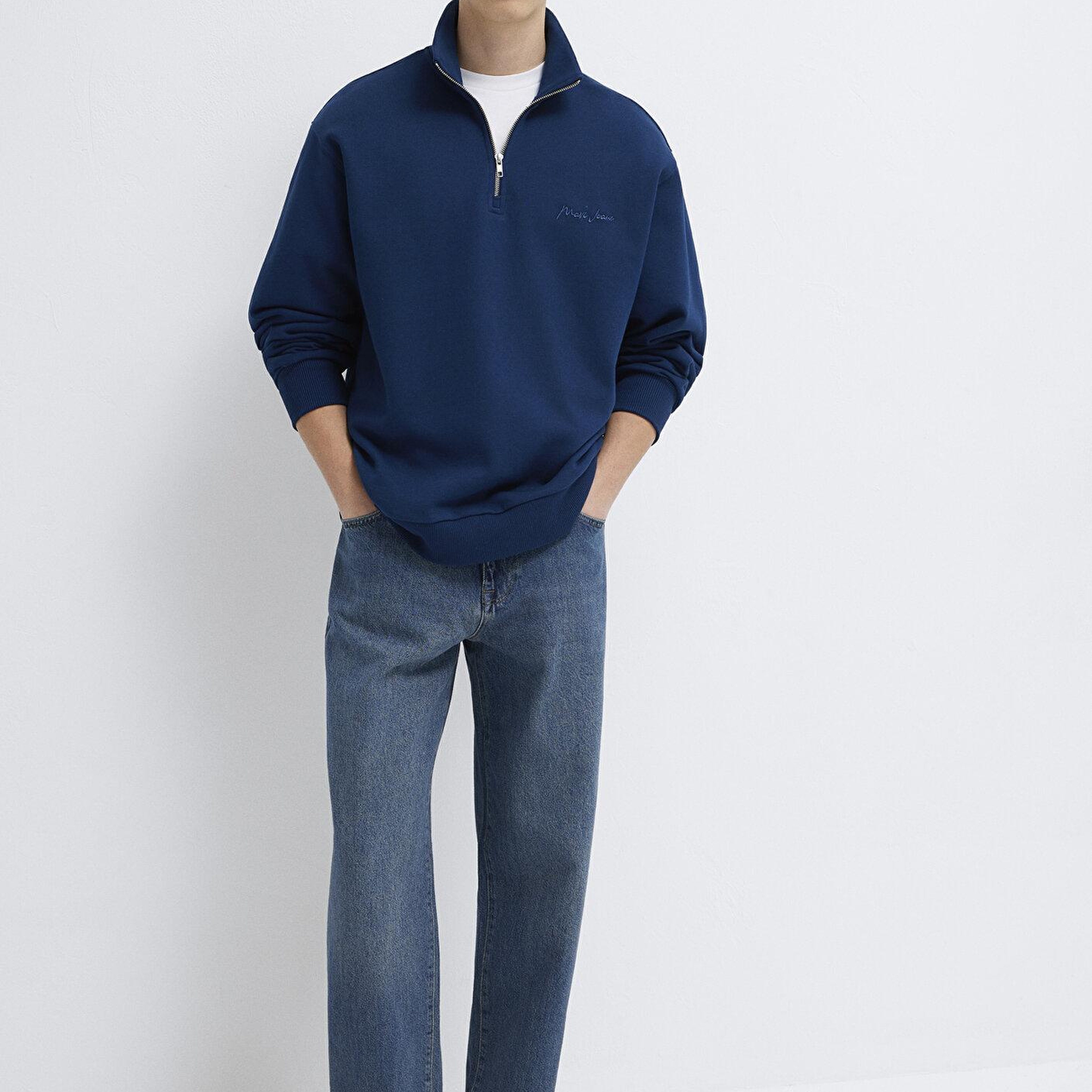 Mavi Mavi Jeans Yarı Fermuarlı Lacivert Sweatshirt 0S10555-89353