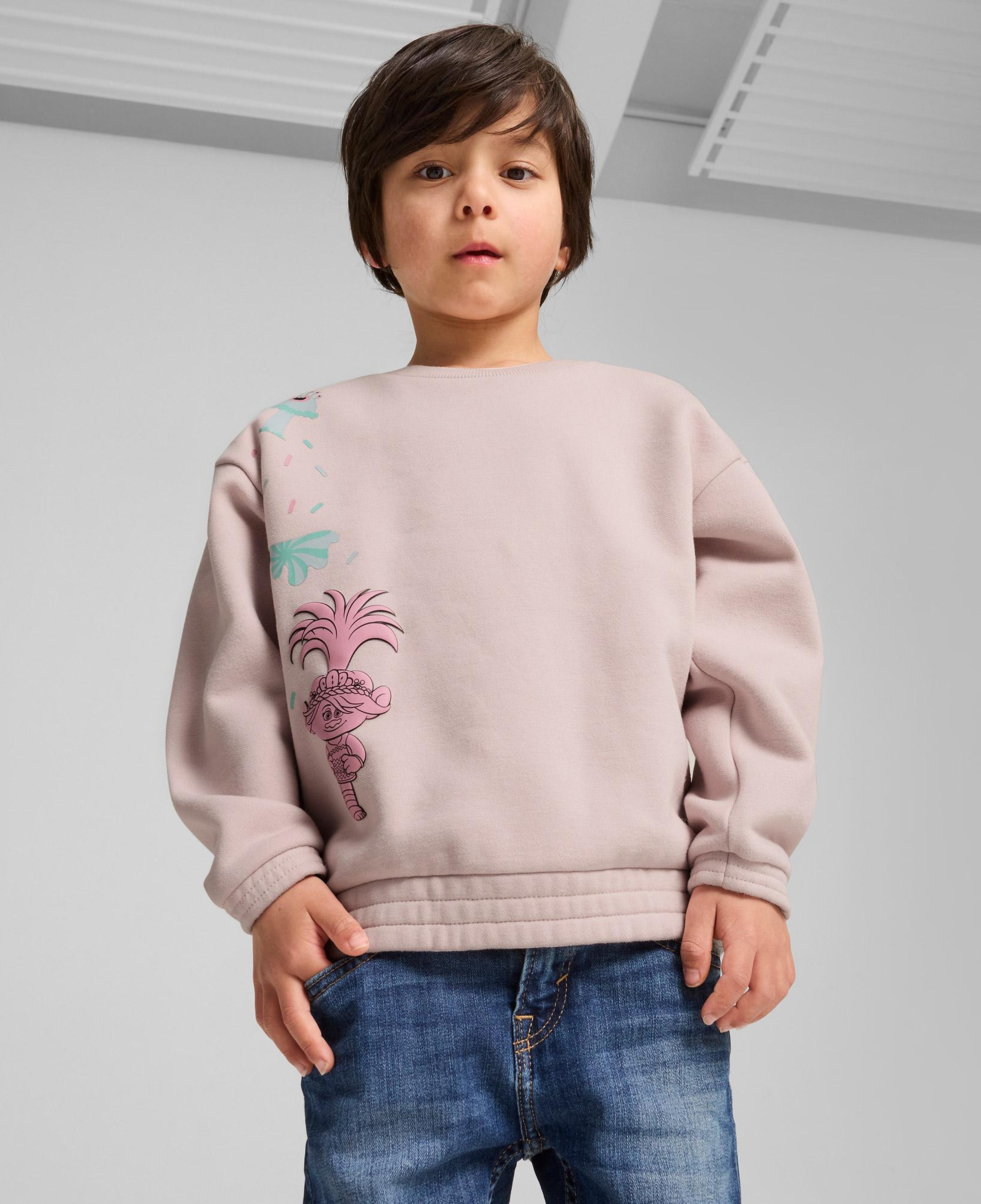 Puma X Trolls Graphic Crew Çocuk Pembe Sweatshirt