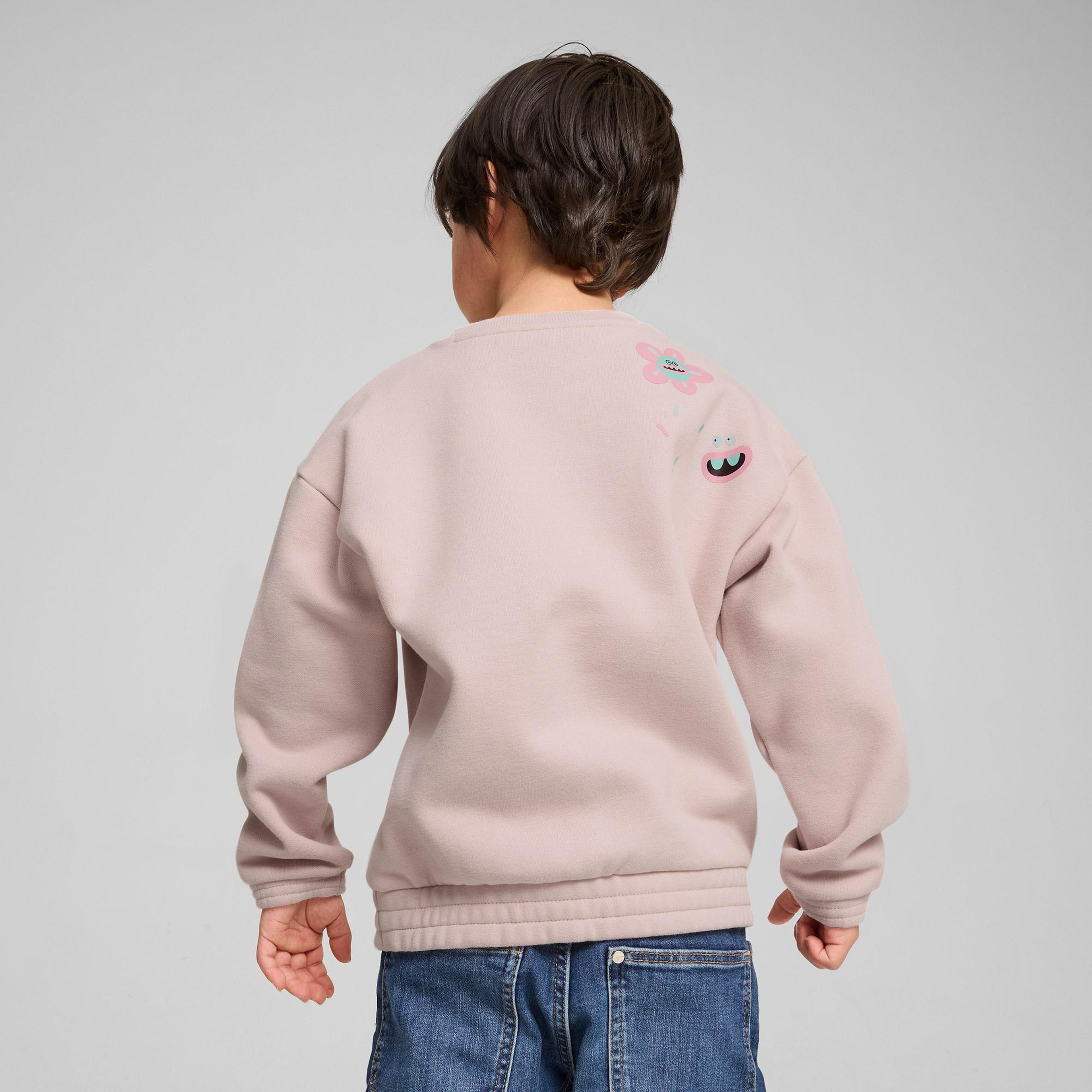 Puma X Trolls Graphic Crew Çocuk Pembe Sweatshirt