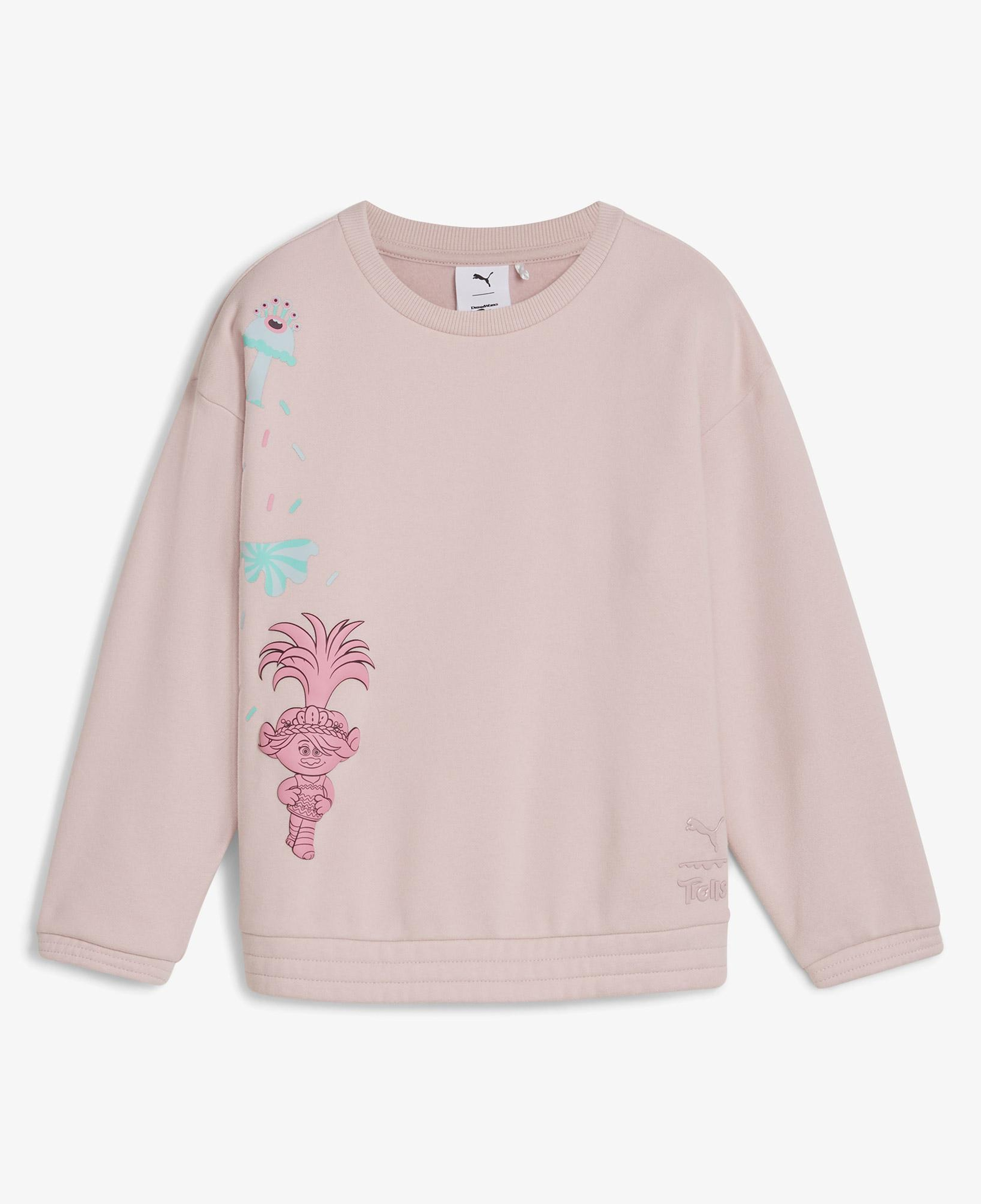 Puma X Trolls Graphic Crew Çocuk Pembe Sweatshirt