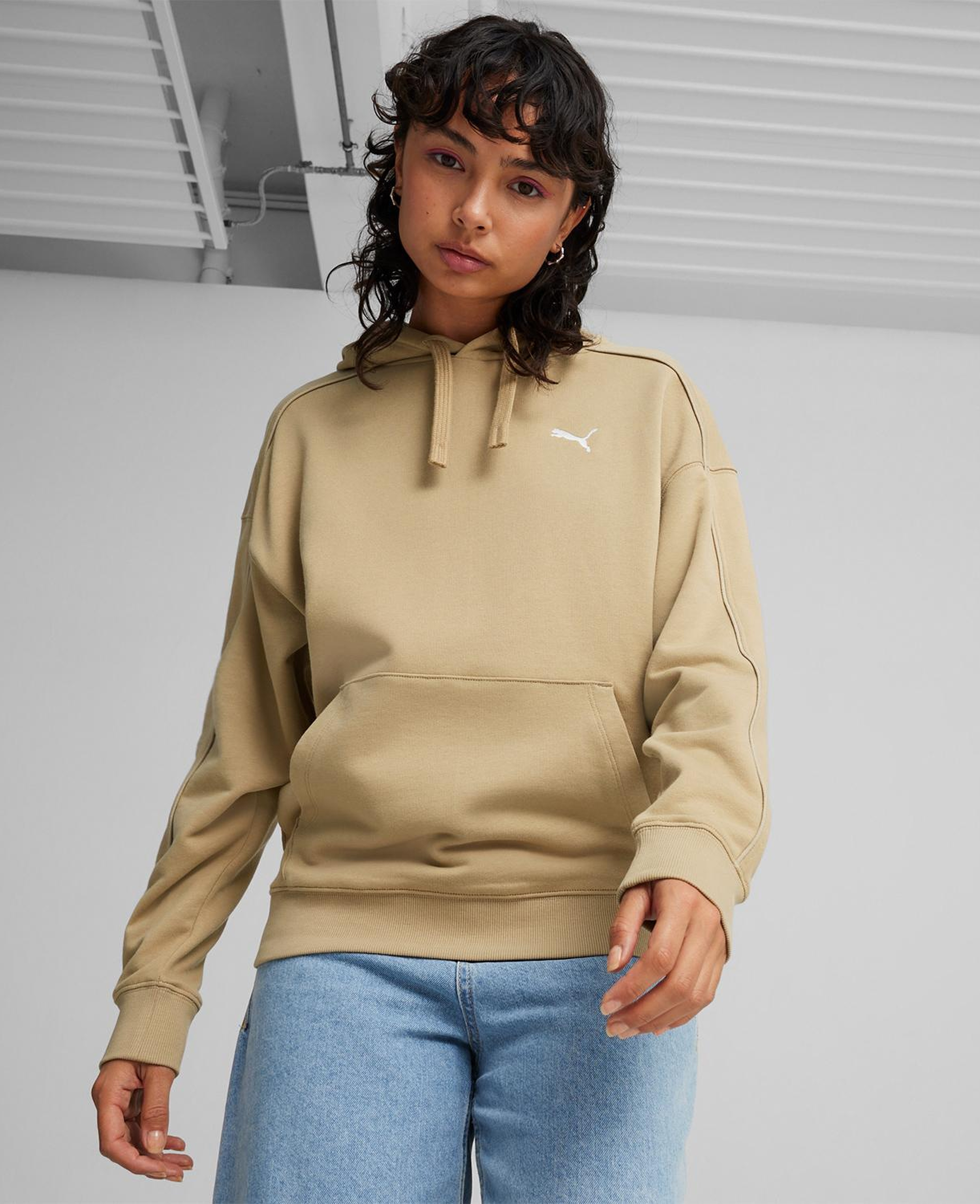 Puma Her Hoodie Tr Kadın Bej Sweat