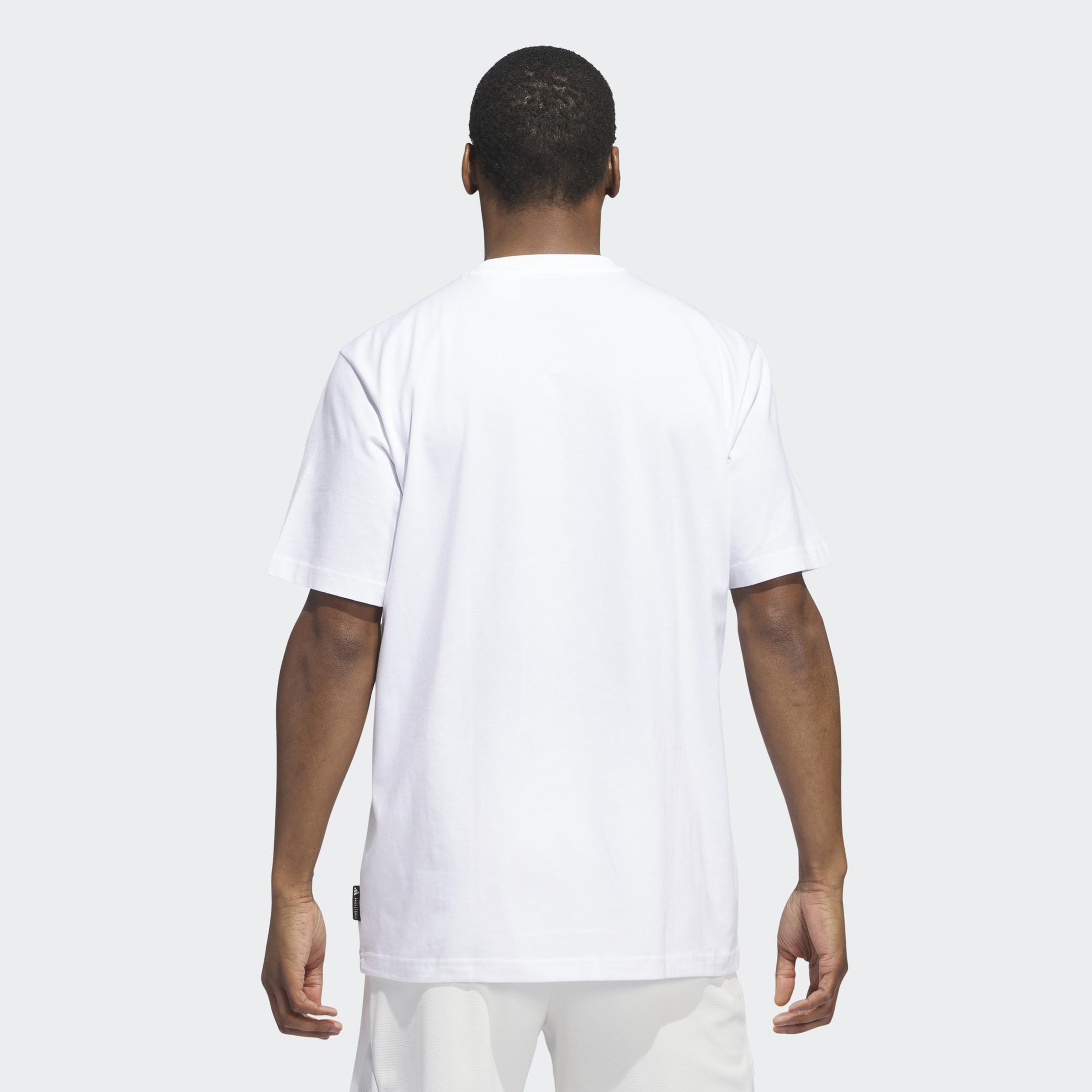 adidas Crest Basketball Graphic Erkek Beyaz T-Shirt