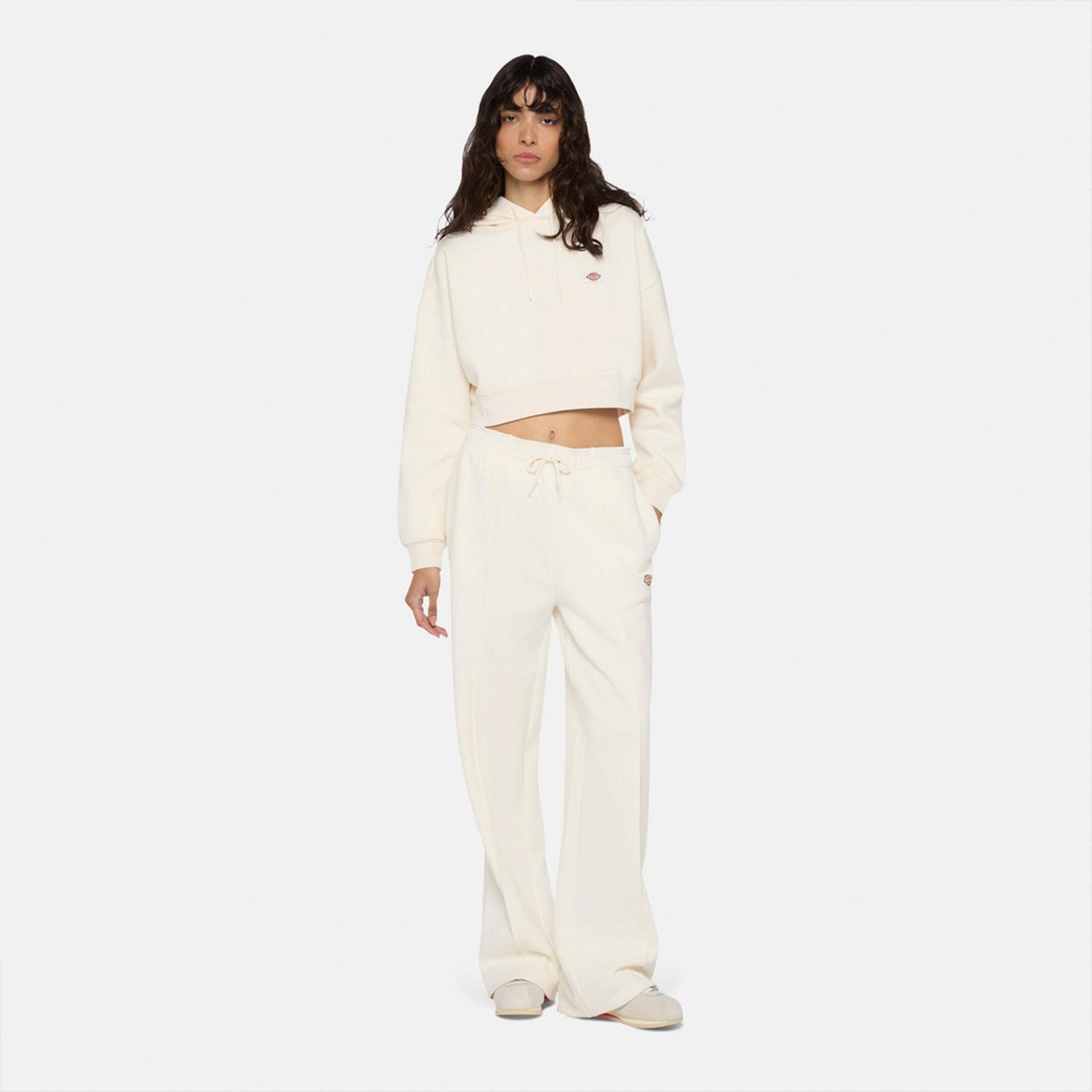Dickies Oakport Cropped Kadın Krem Hoodie