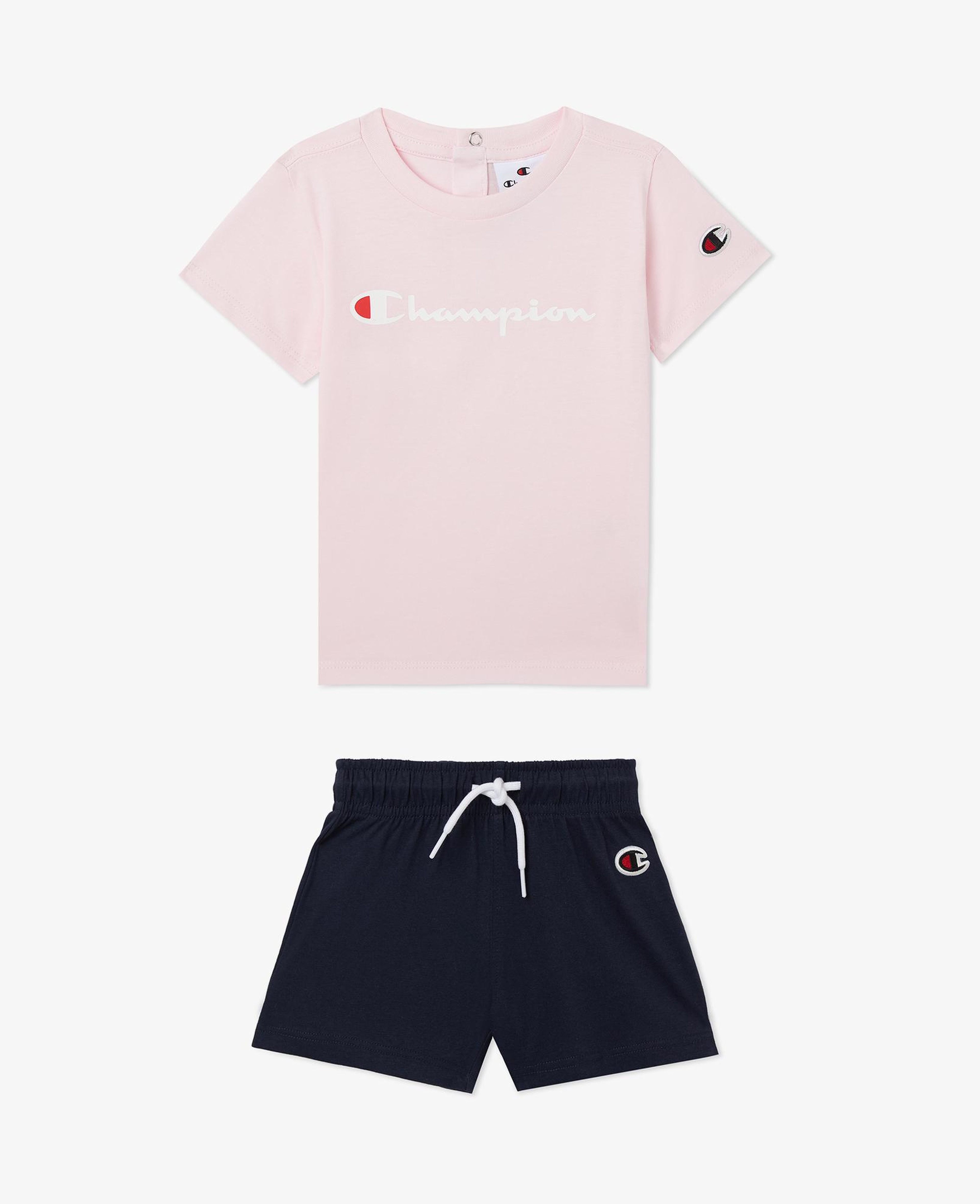 Champion Çocuk Pembe/Lacivert Şort Takımı