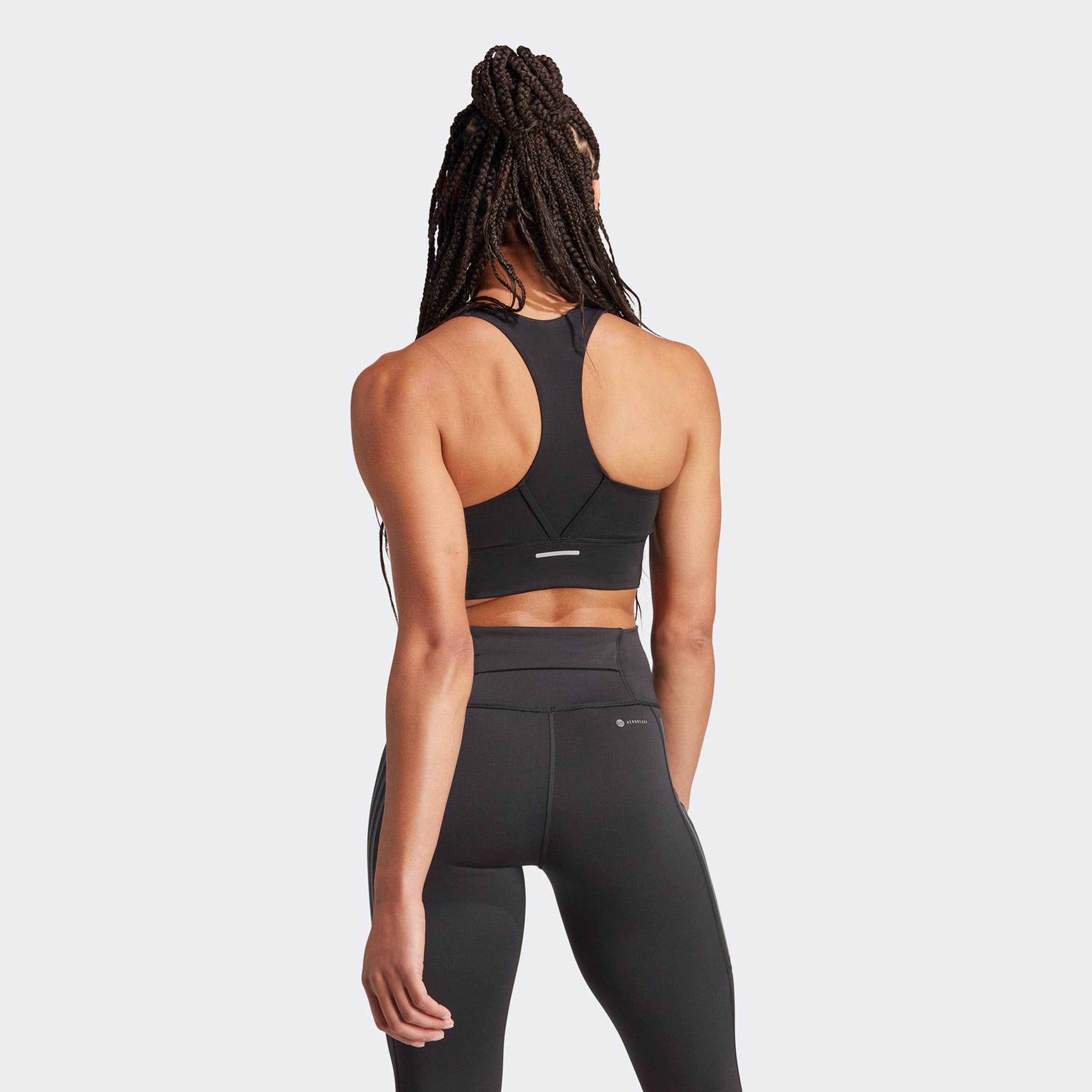 adidas Run-Pocket Medium Kadın Siyah Antrenman Bra