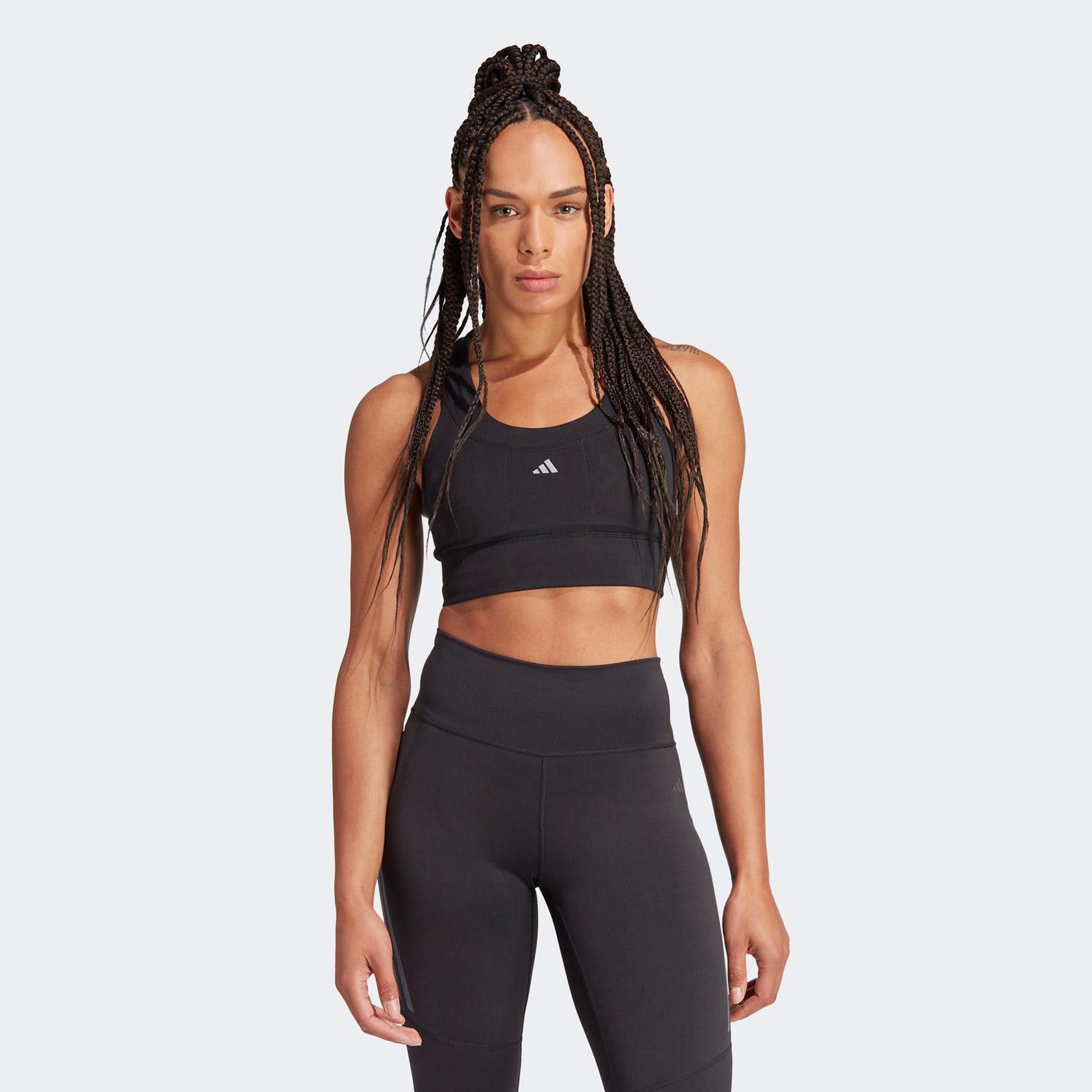 adidas Run-Pocket Medium Kadın Siyah Antrenman Bra