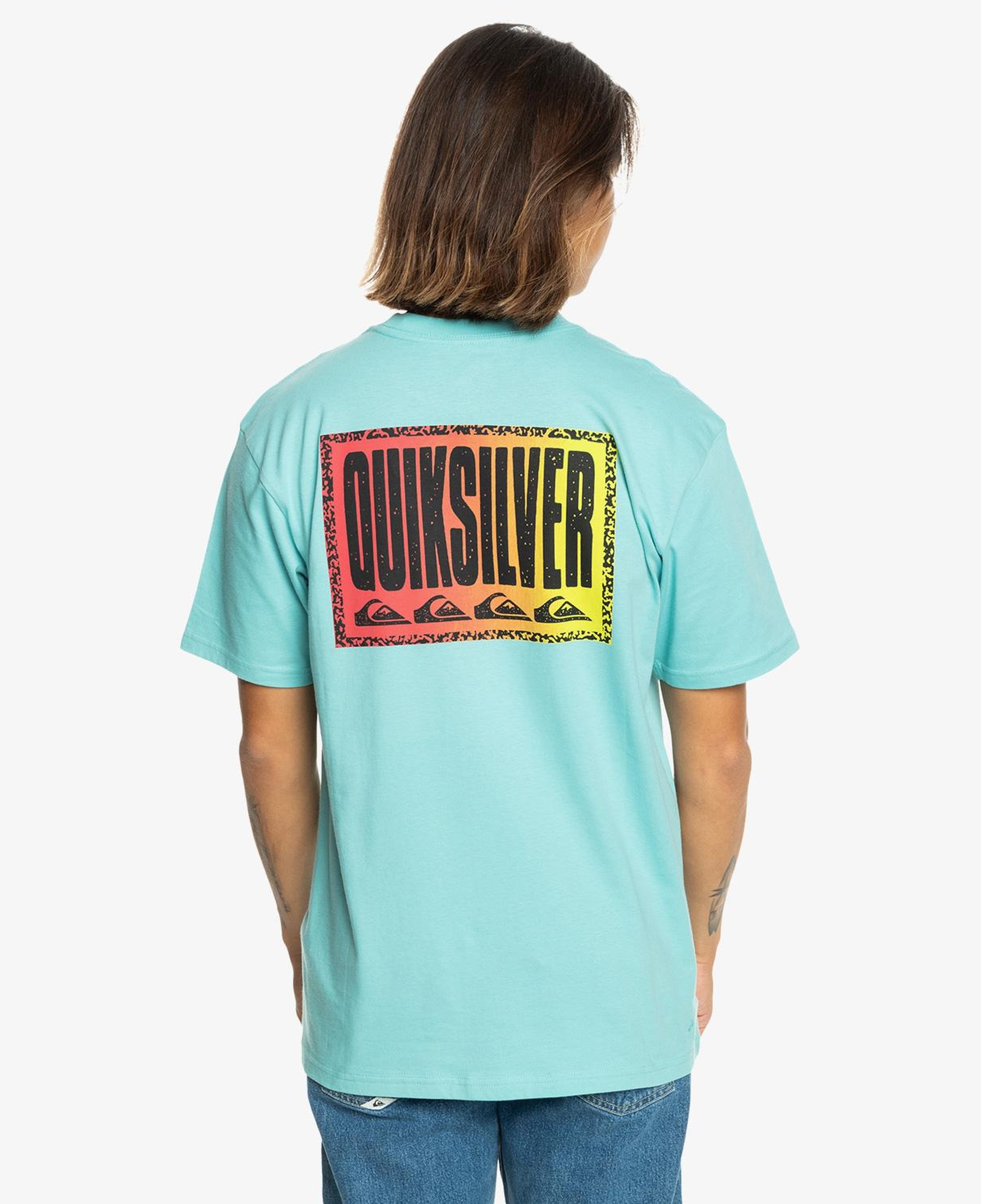 Quiksilver Long Fade Erkek Mavi Günlük T-Shirt