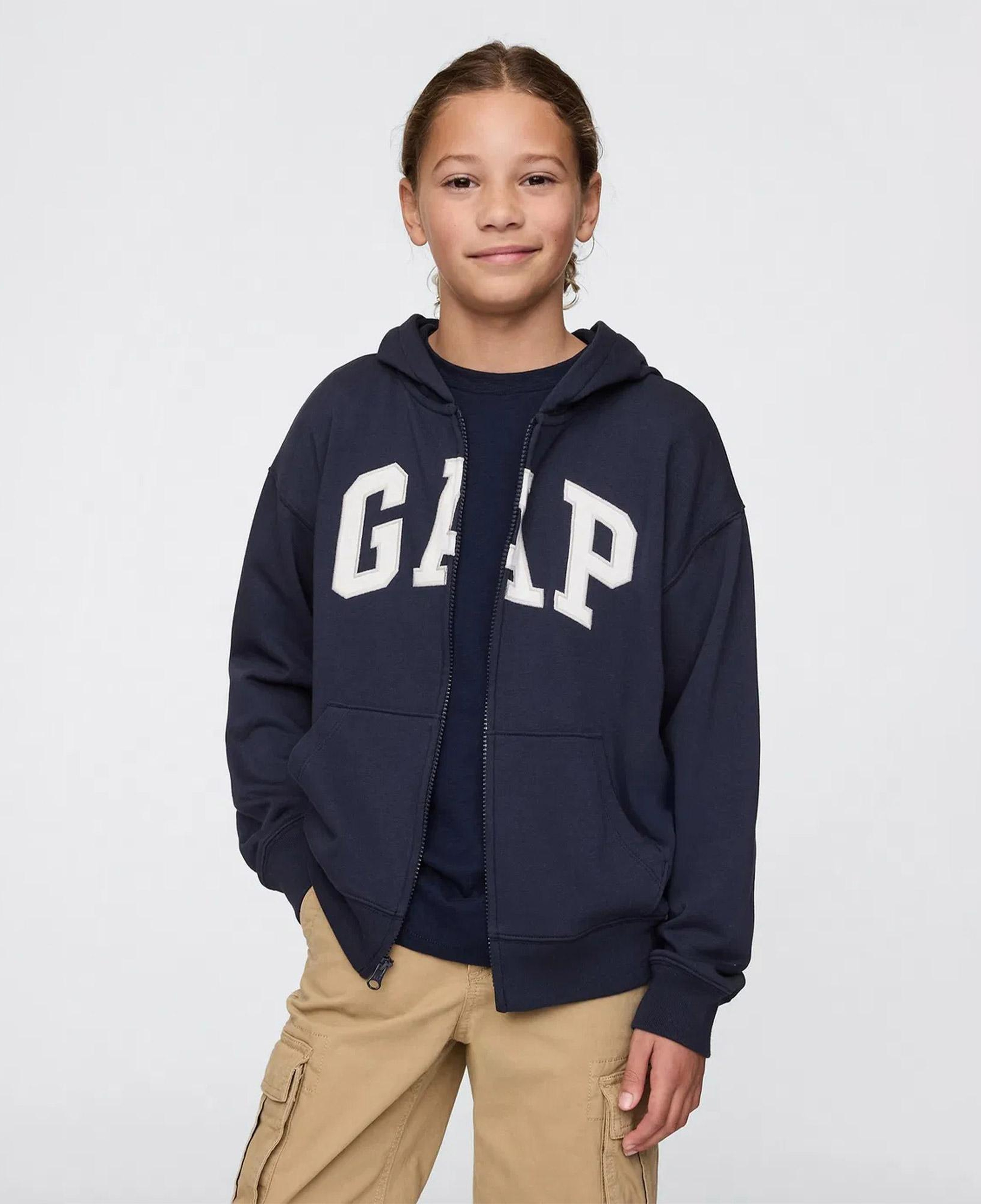 Gap V-Frch Bas Heritage Logo Çocuk Lacivert Sweatshirt