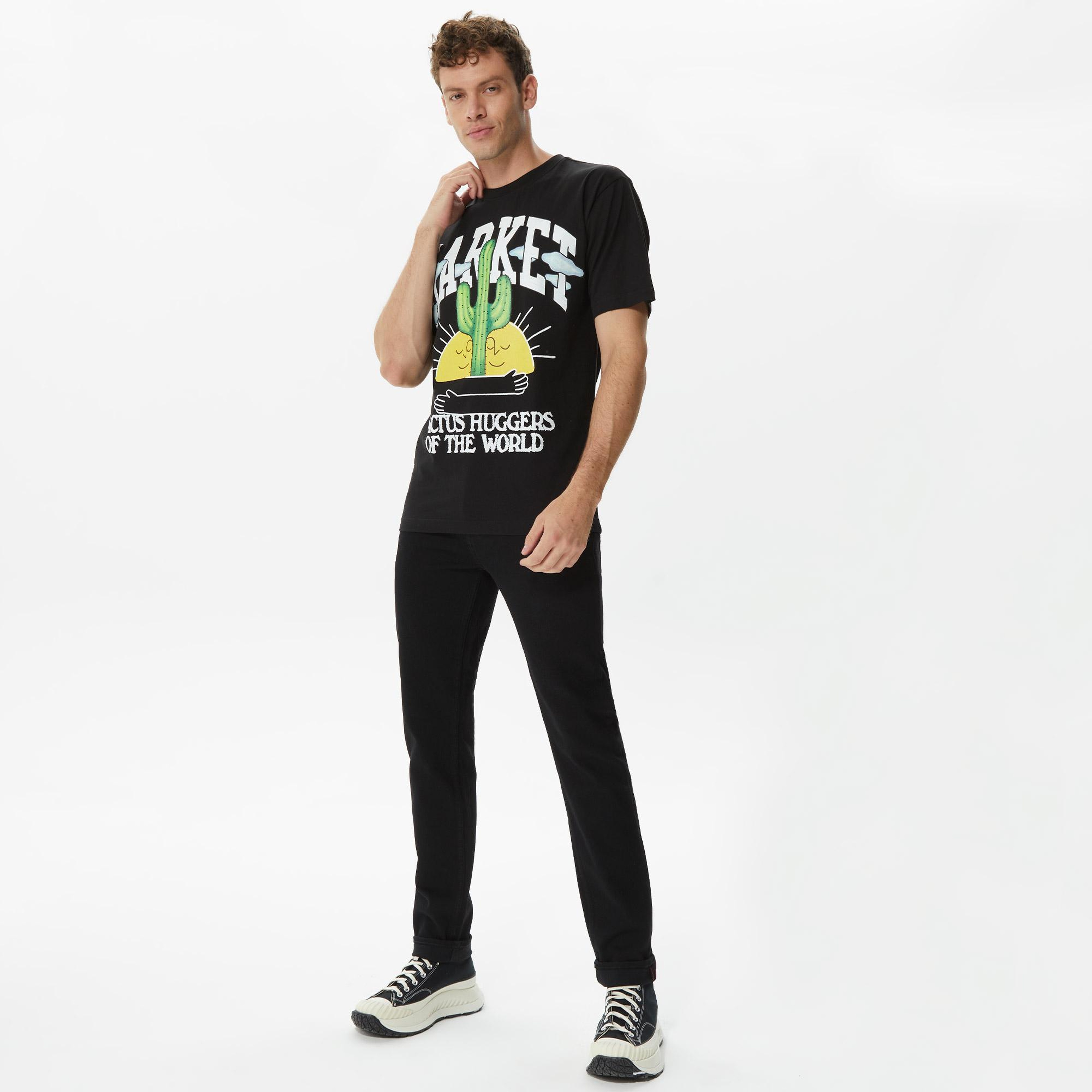 Market Cactus Lovers Erkek Siyah T-Shirt