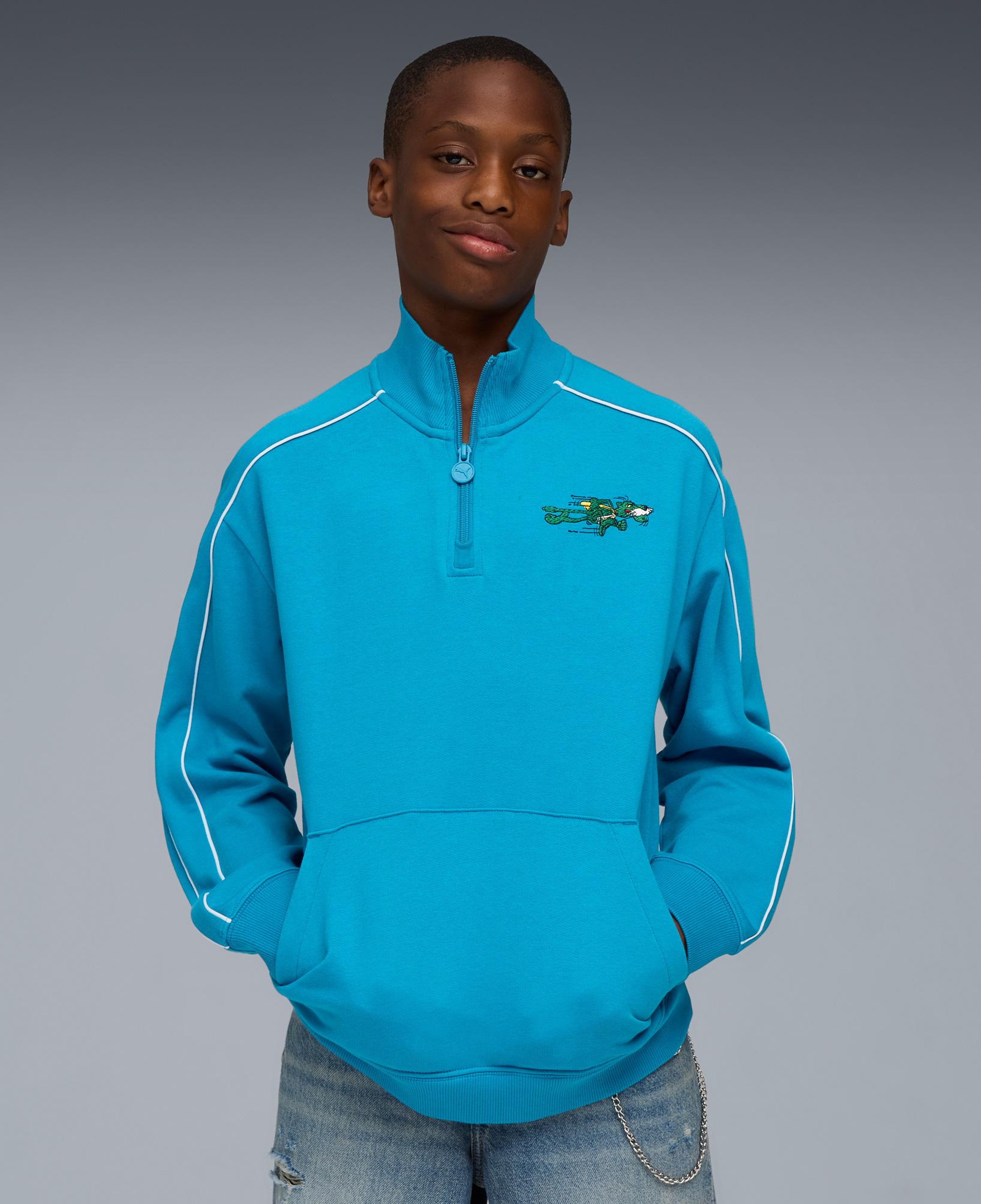 Puma T7 Super Çocuk Mavi Sweatshirt