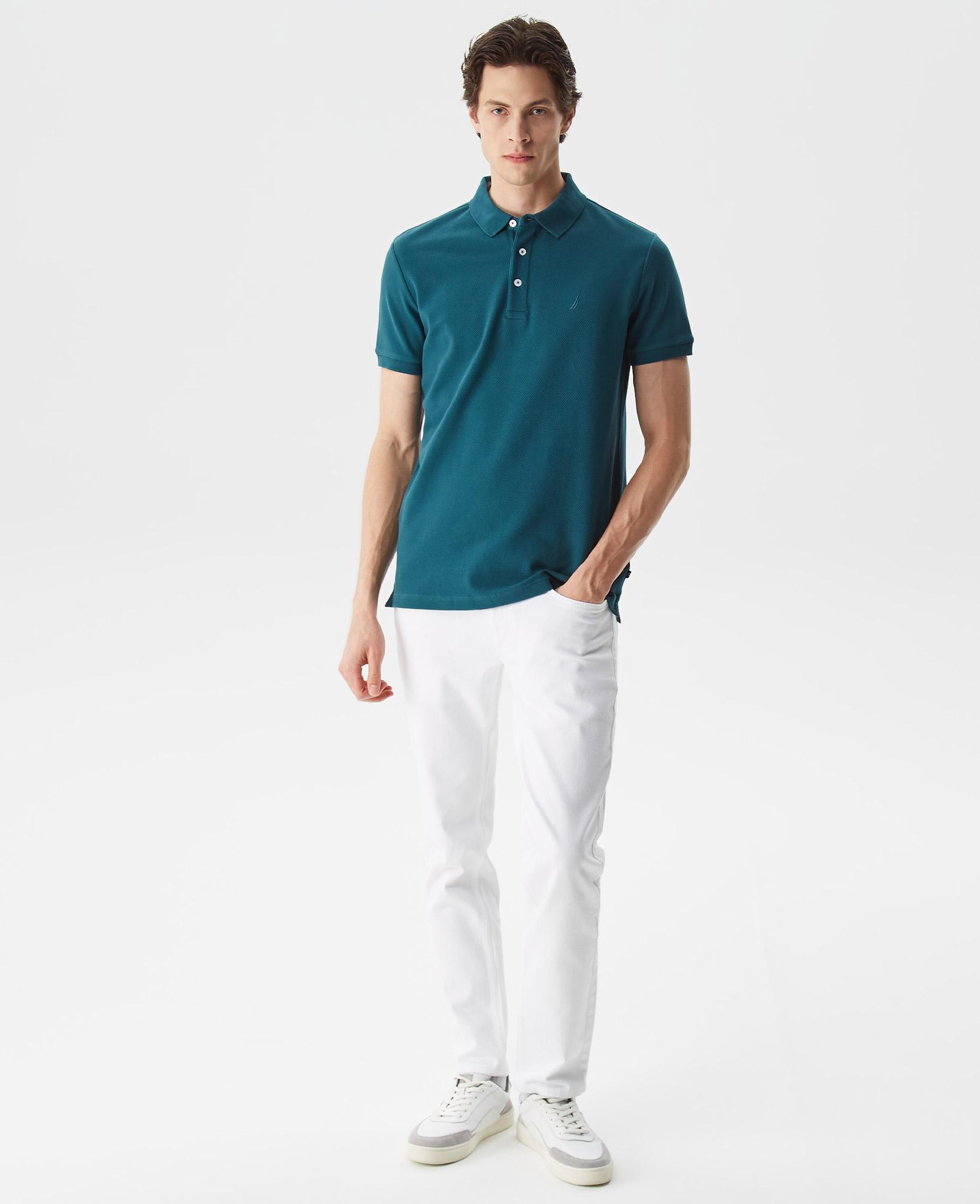 Nautica Erkek Yeşil Slim Fit Kısa Kollu Polo Yaka T-Shirt