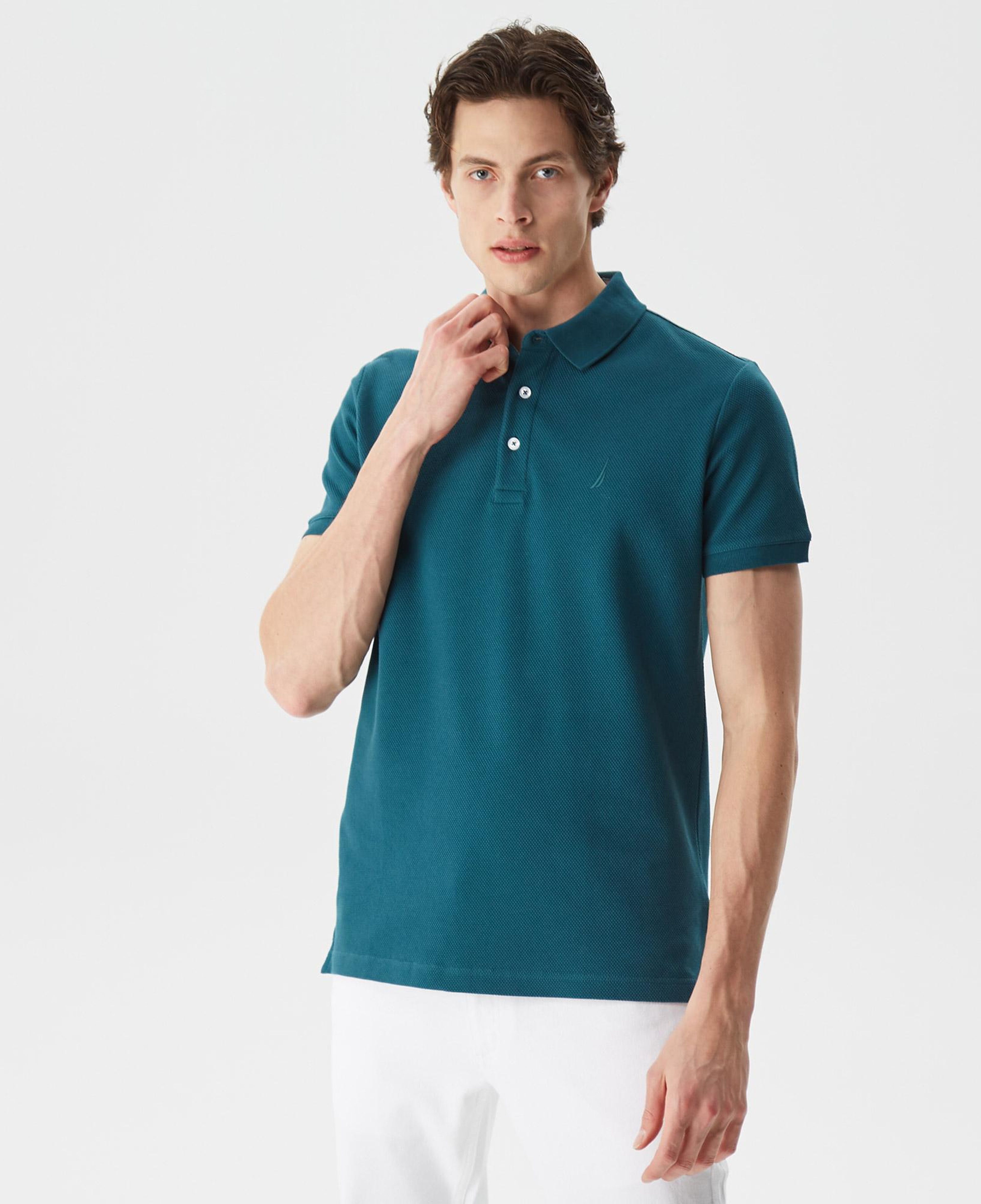 Nautica Erkek Yeşil Slim Fit Kısa Kollu Polo Yaka T-Shirt