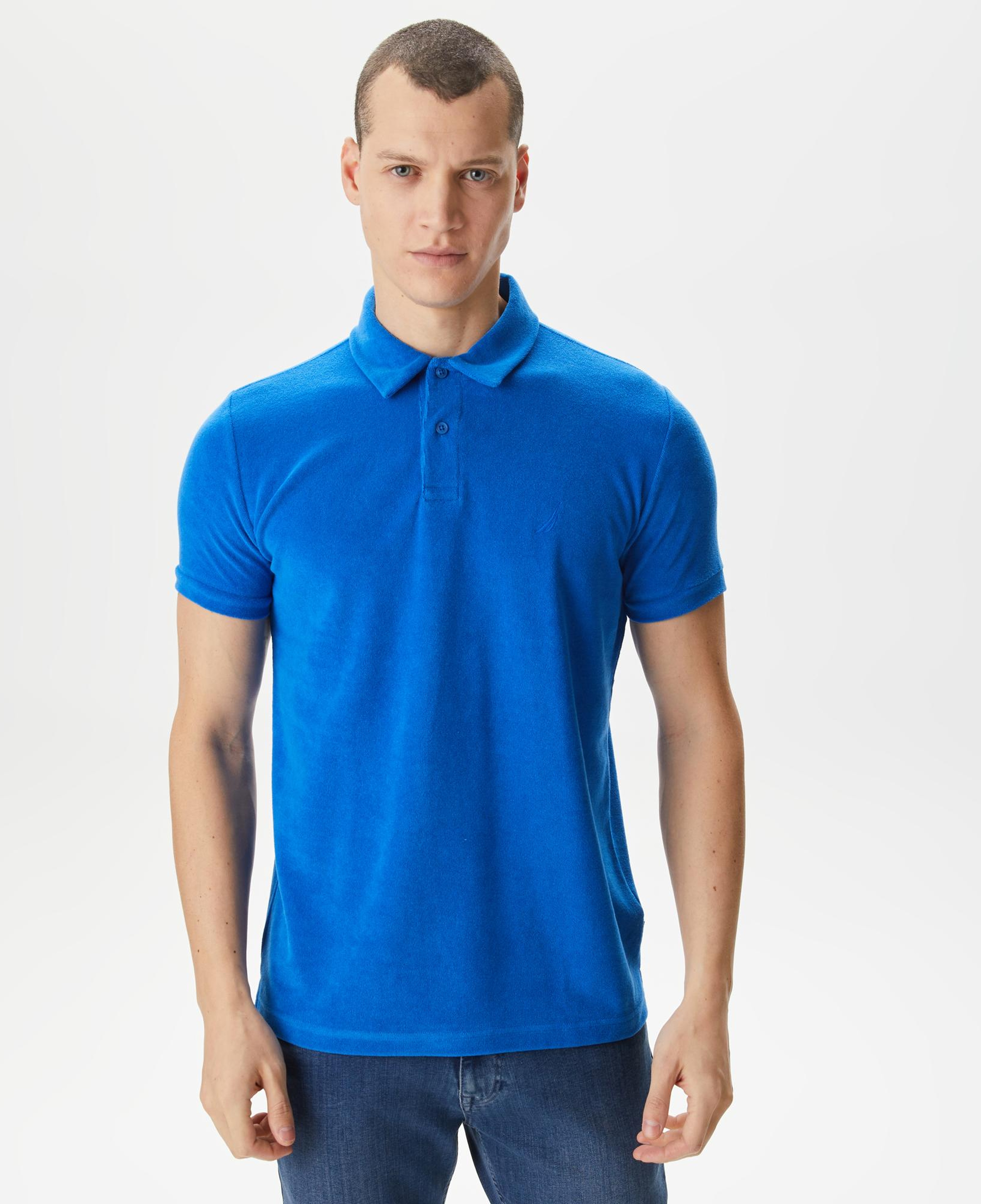 Nautica Erkek Mavi Classic Fit Kısa Kollu Polo Yaka T-Shirt